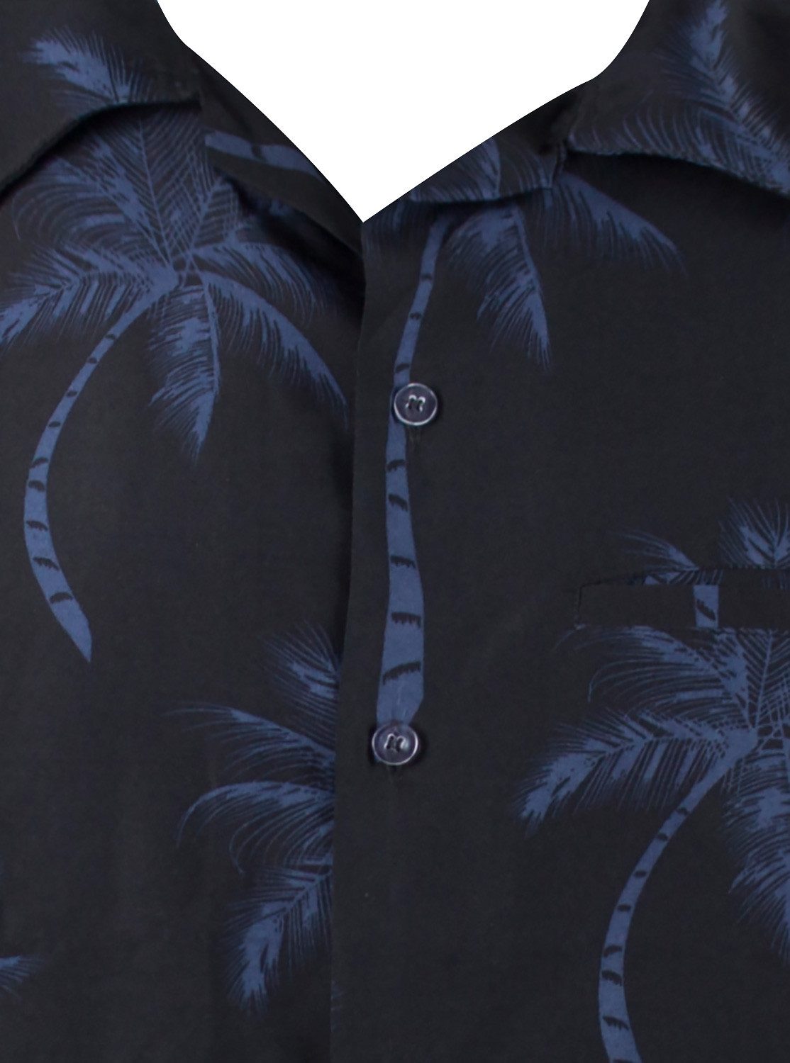 King Kameha Hawaiihemd "Palmshadow" Funky Hawaii-Hemd Herren Kurzarm Front-Tasche Sommerhemd