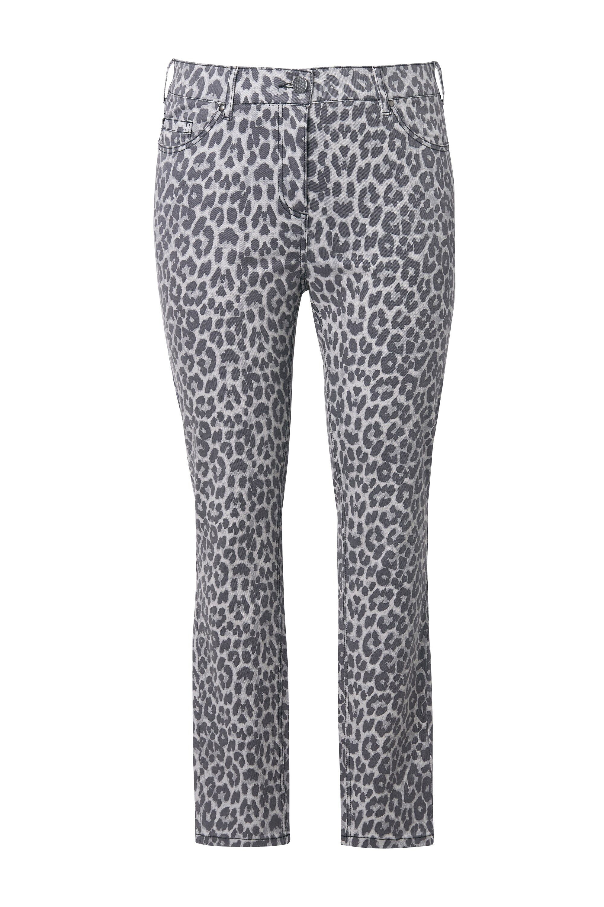 Ulla Popken Regular-fit-Jeans Jeans Sarah Leomuster schmales Bein Stretchtwill