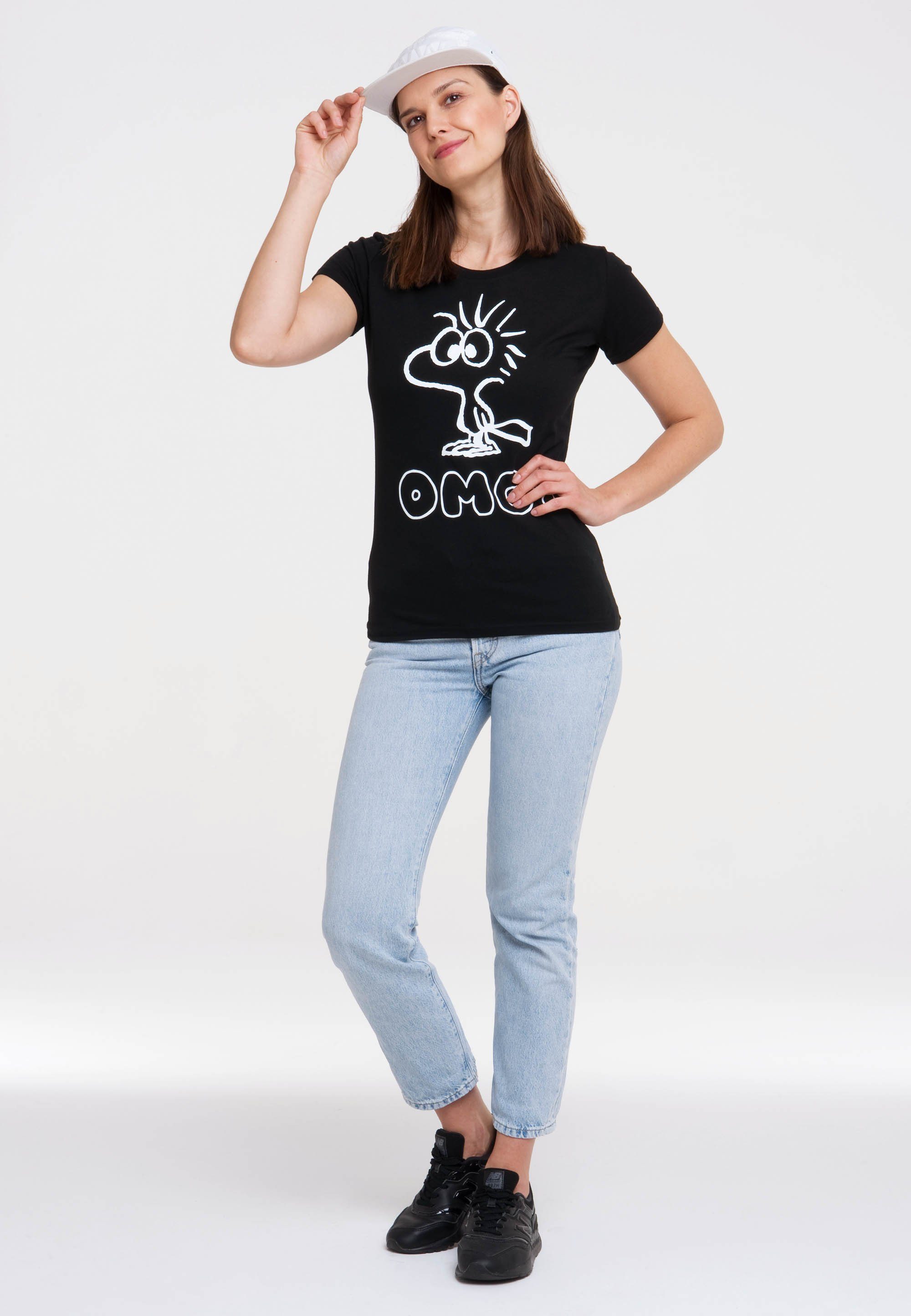 LOGOSHIRT T-Shirt Woodstock mit lizenziertem Originaldesign