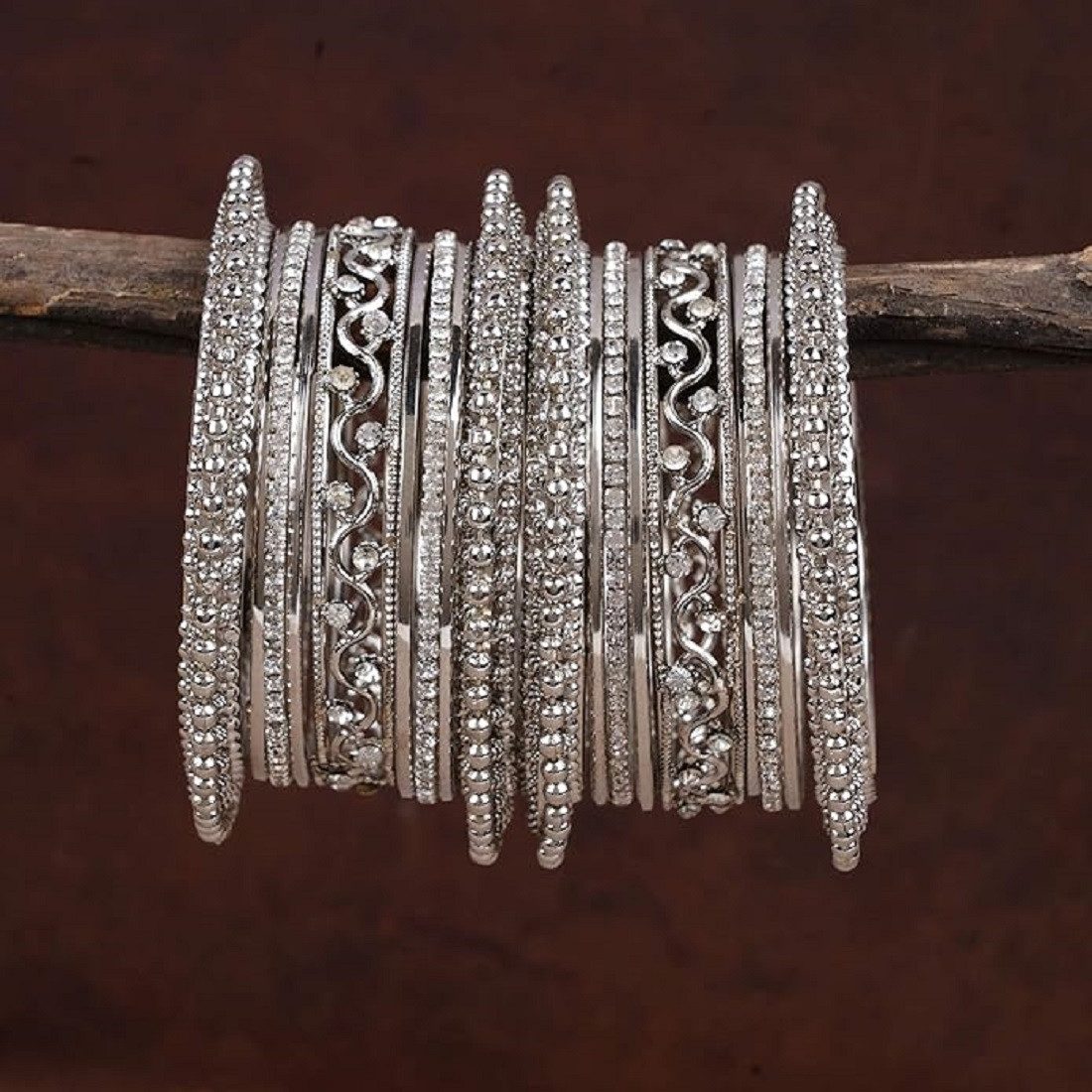 Shining Diva Armreif Set Antikes traditionelles (Armspange Satz von 18 Stück), Langlebige Oberfläche, Für Frauen und Mädchen