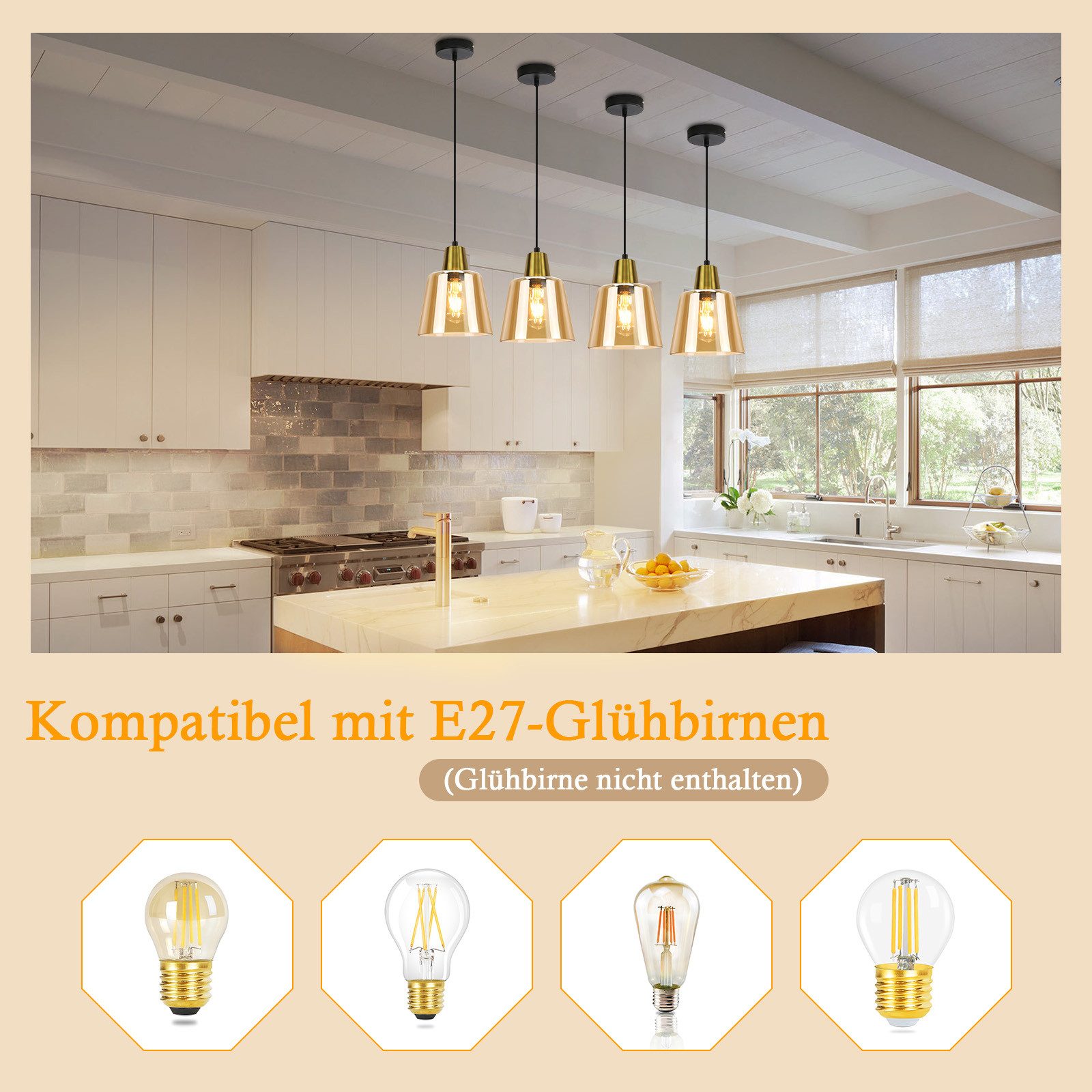 Nettlife Pendelleuchte Esstisch 1/3 Flammig Vintage günstig online kaufen