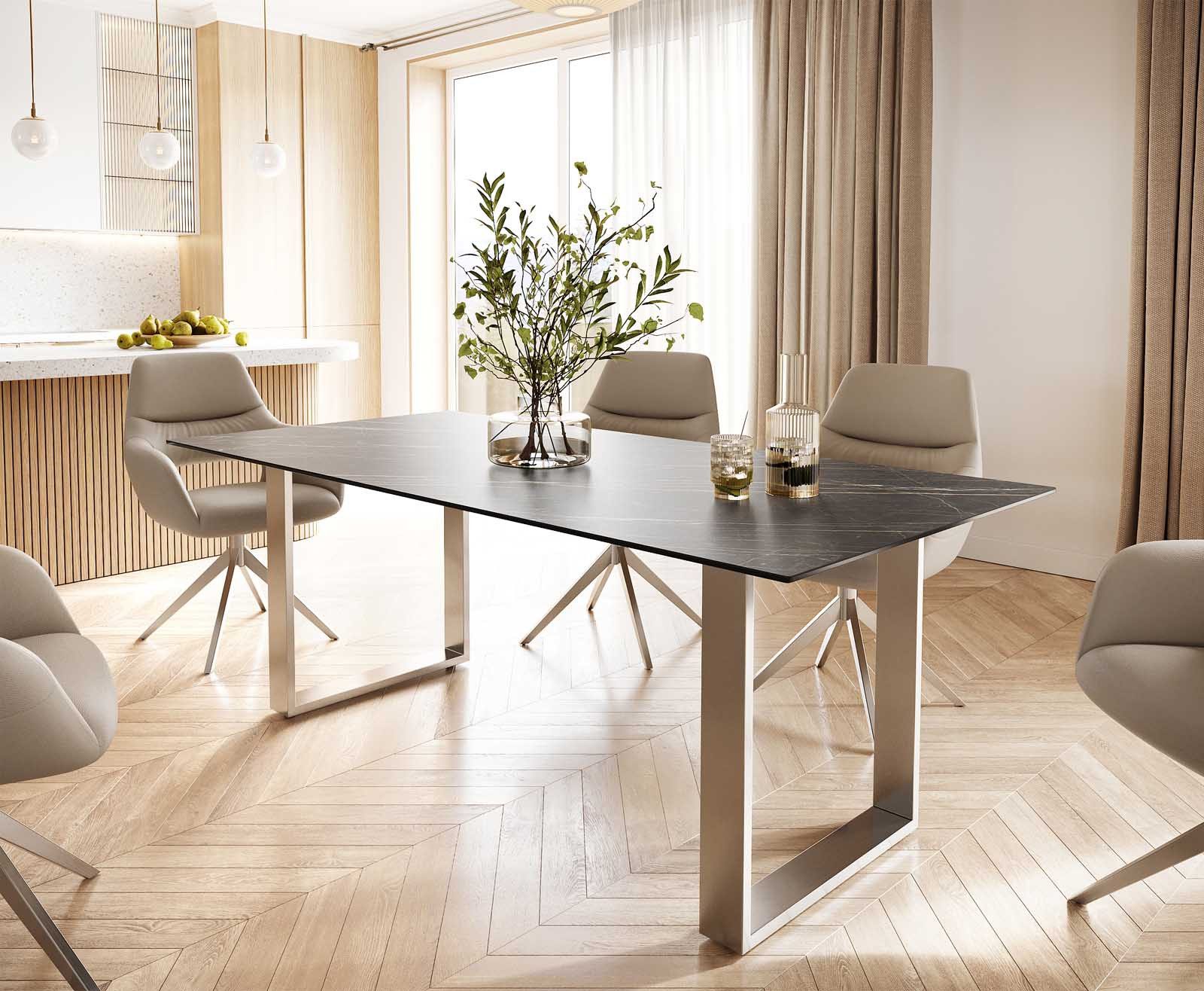 DELIFE Esstisch Edge, Keramik Laminam® Noir günstig online kaufen