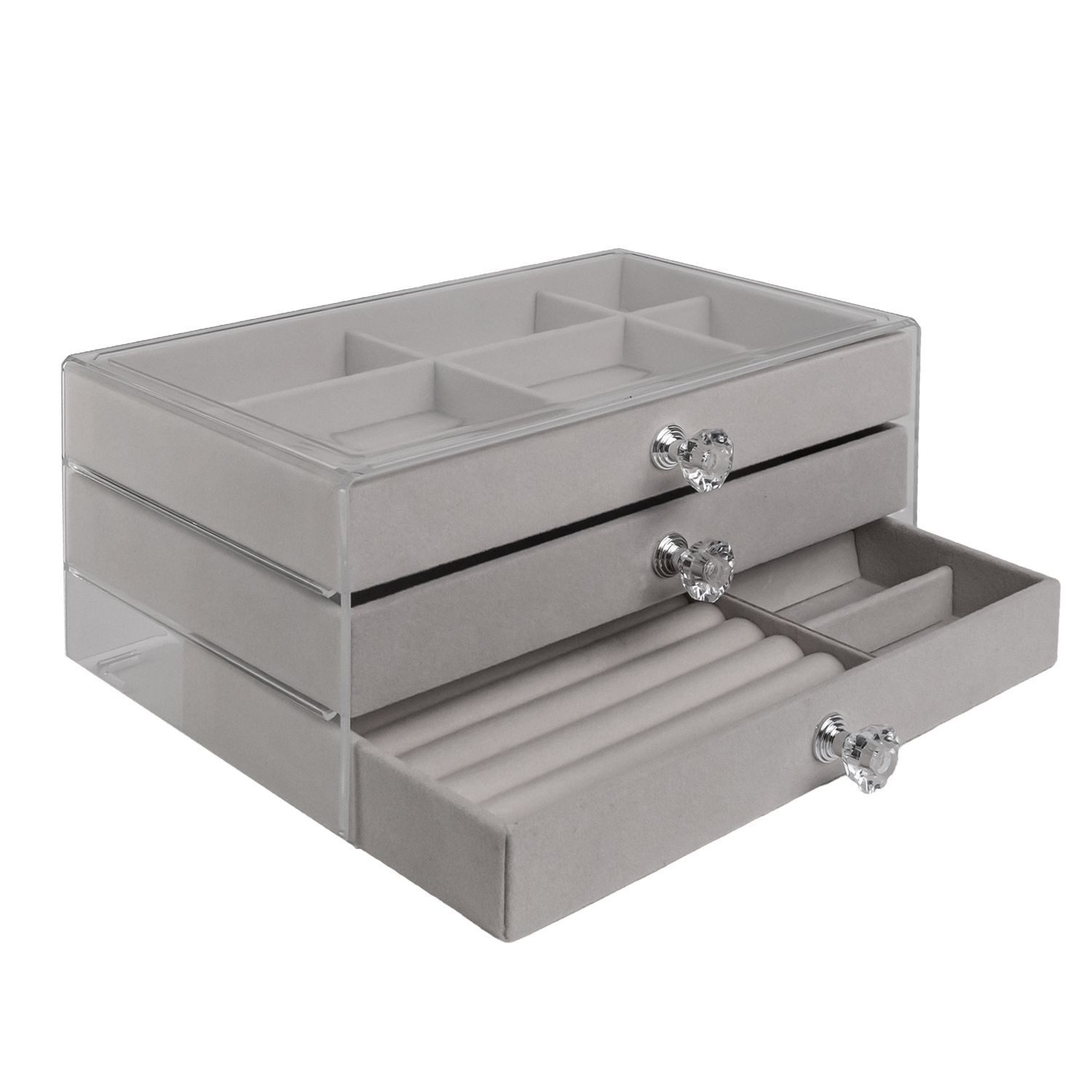 Intirilife Schmuckkasten (1 St), Schmuckkästchen Schmuckschatulle mit 3 Sch günstig online kaufen