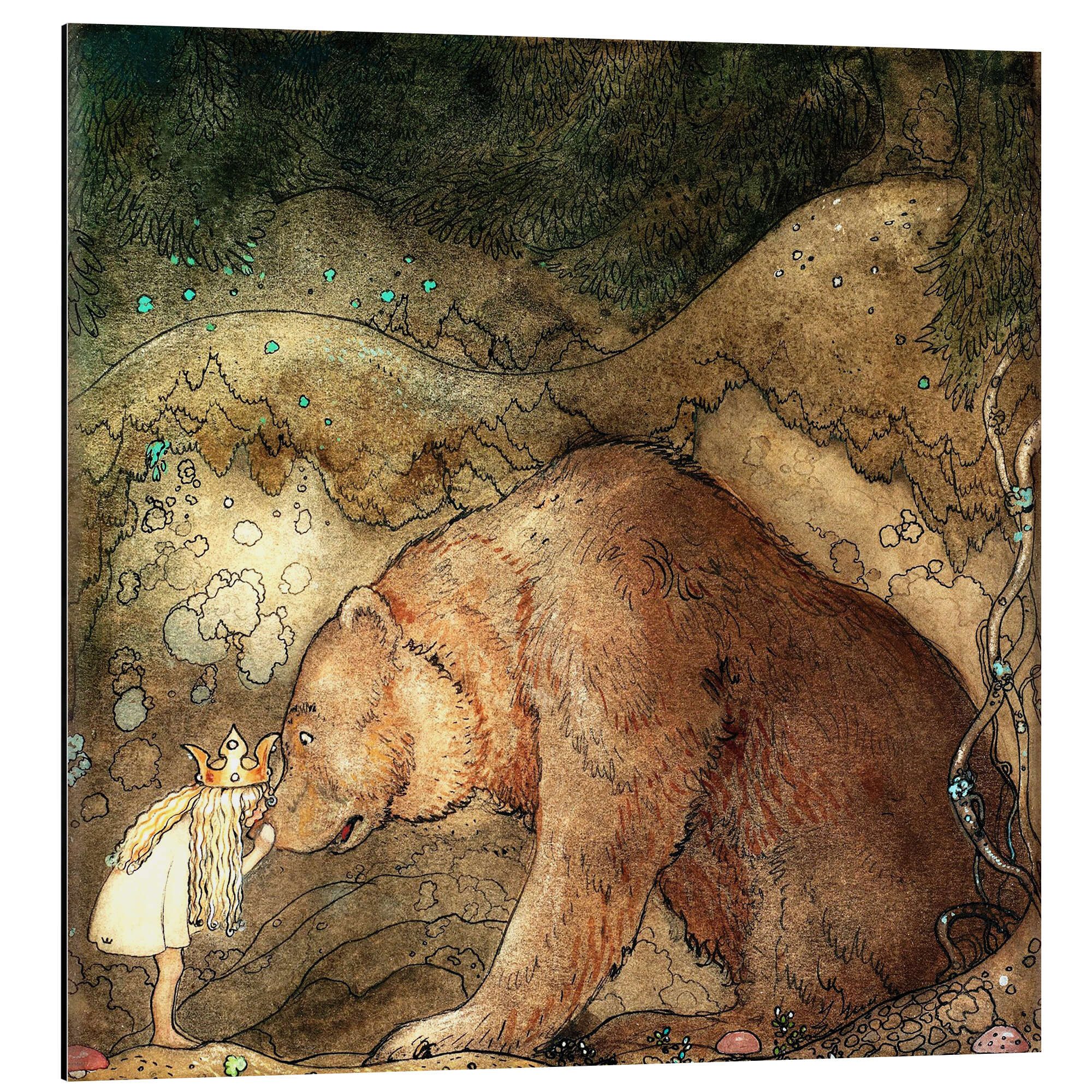 Posterlounge Wandbild Kuss auf die Nase, John Bauer, erhältlich als Poster, Leinwandbild, Wandsticker oder Acrylglasbild