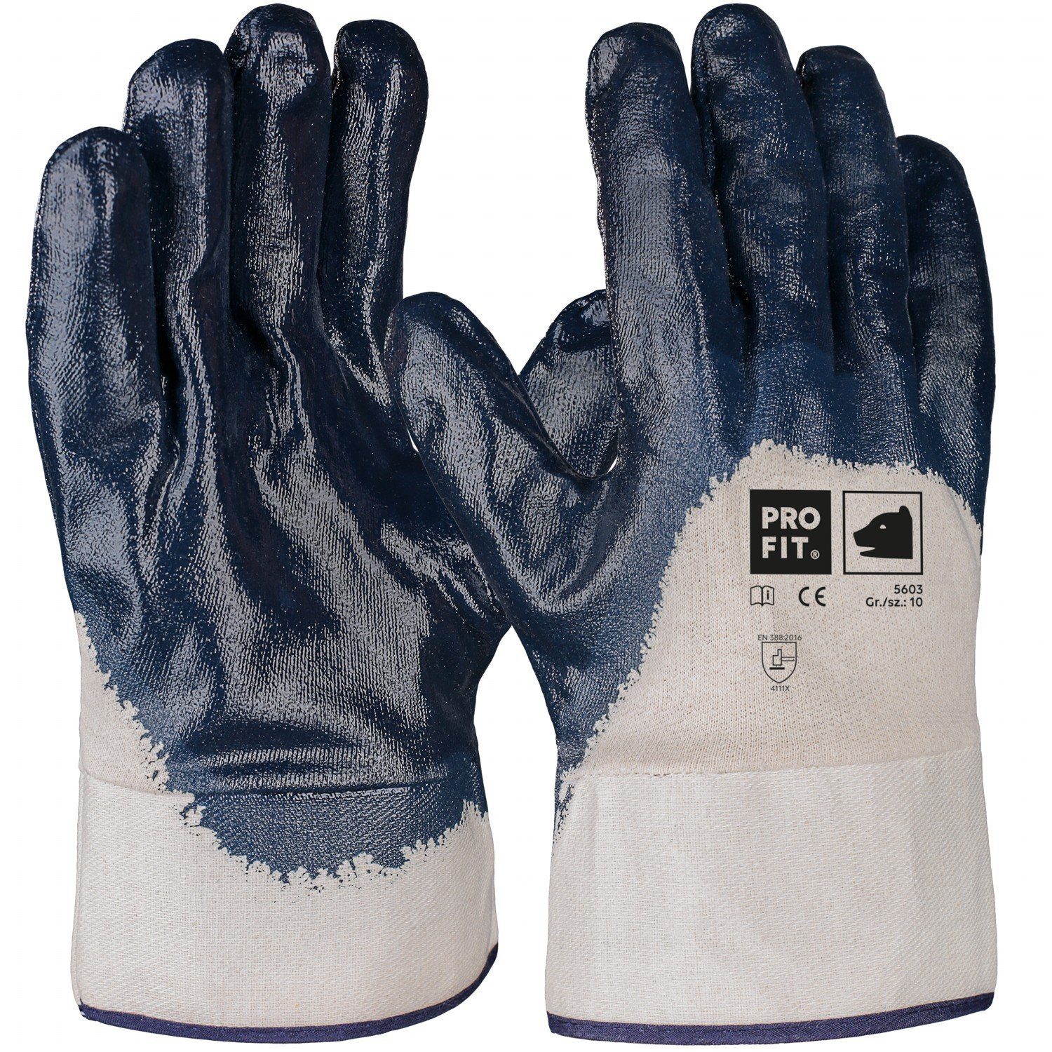 by Wasserdichte (12, Paar) Basic Nitril-Handschuhe PRO blau, FIT Fitzner Handinnenfläche Nitril-Handschuh,