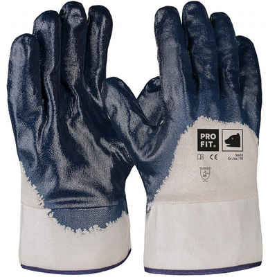 PRO FIT by Fitzner Nitril-Handschuhe Basic Nitril-Handschuh, blau, (12, Paar) Wasserdichte Handinnenfläche