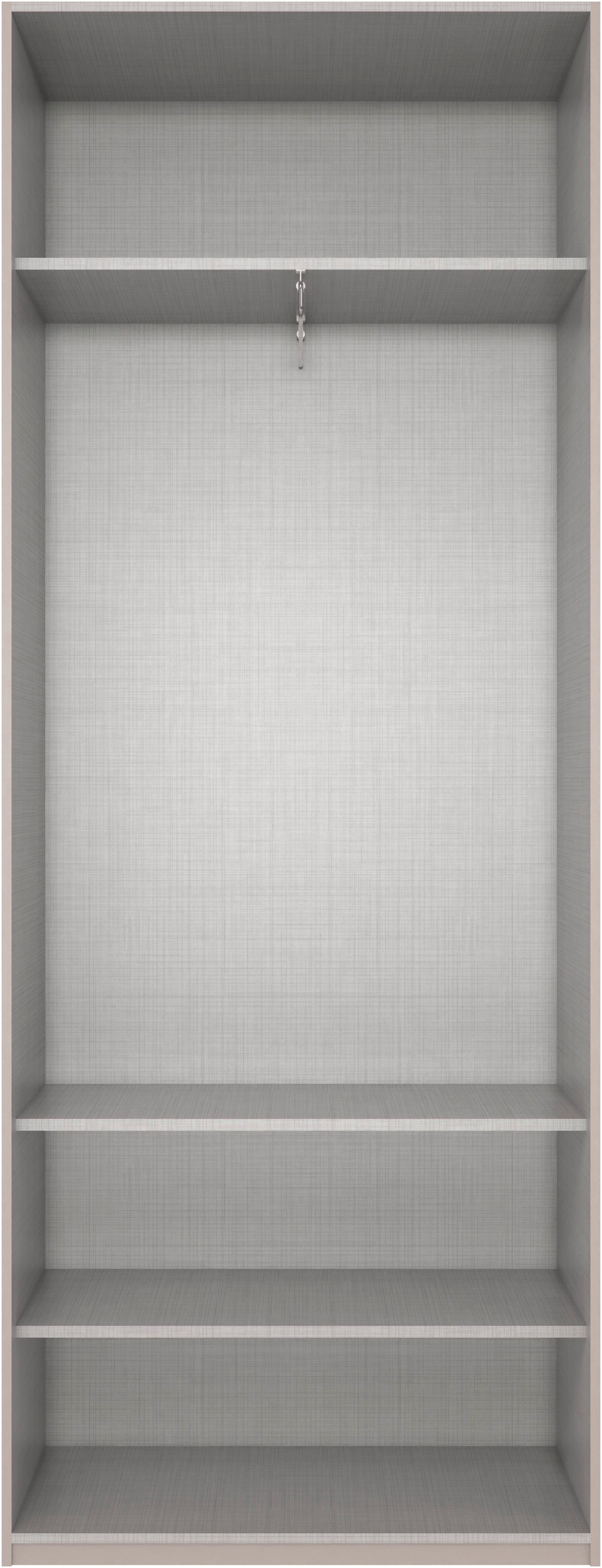 Wimex Kleiderschrank Mugano,in 5 Breiten,2 Höhen,2 Tiefen, viele Farben, Made in Germany (in Basic oder Premium Ausstattung) mit langen Griffen aus Metall, mit oder ohne Spiegel