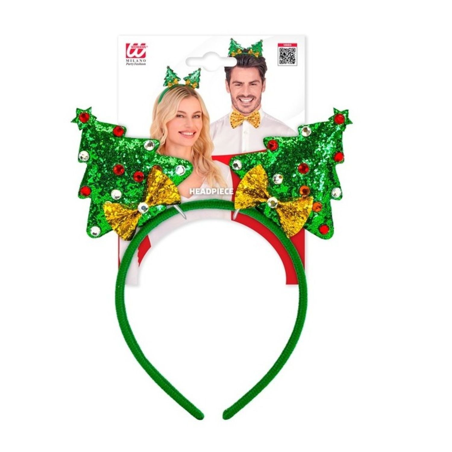 Widmann S.r.l. Kostüm Haarreif 'Weihnachtsbaum', Grün