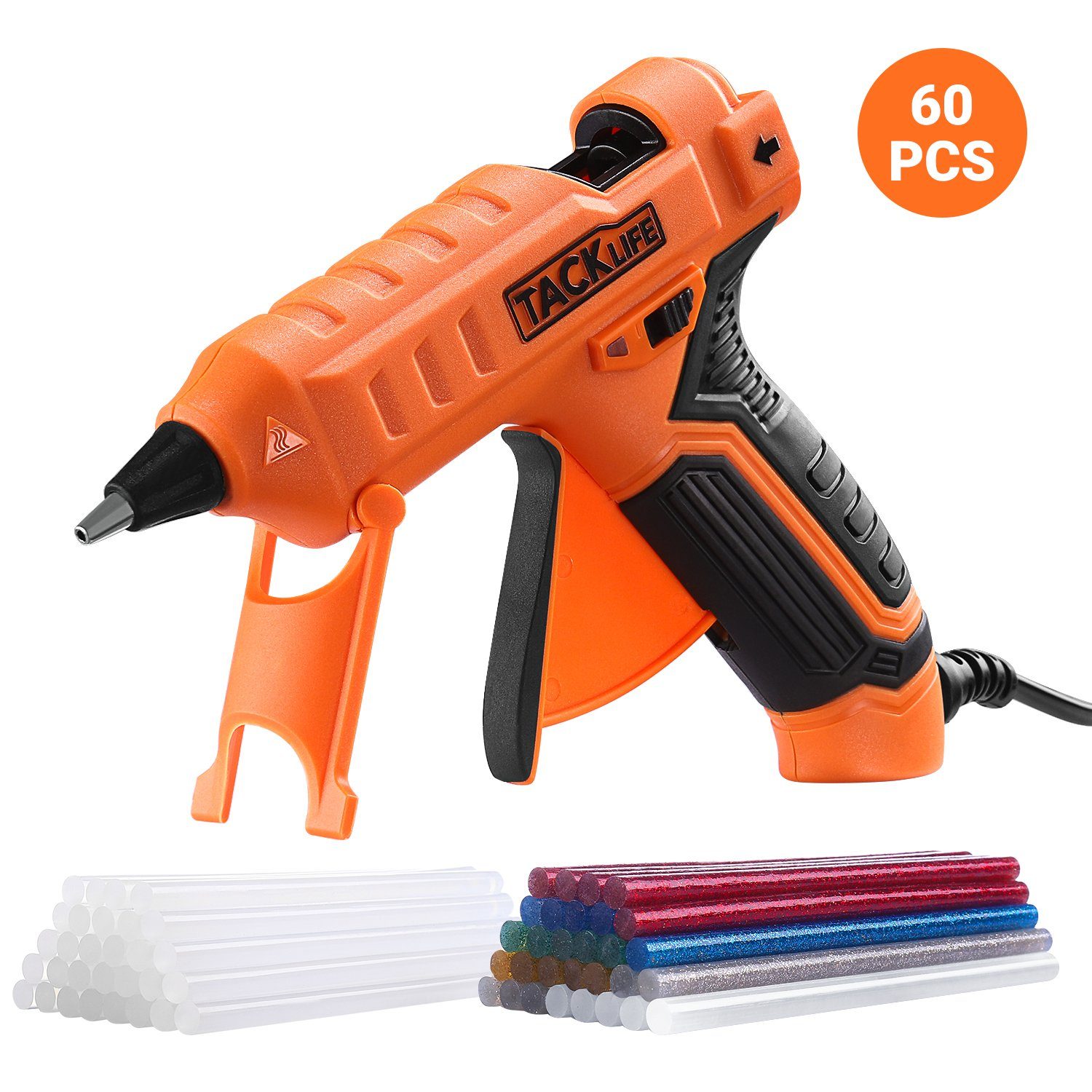 TACKLIFE Maniküre-Pediküre-Set, Mini Heißklebepistole 30W mit 60pcs Klebestick