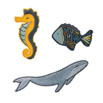 LÄSSIG Schulranzen Lässig Textil-Sticker (3 Stk) - Schul Set Unique, Stick on Sea