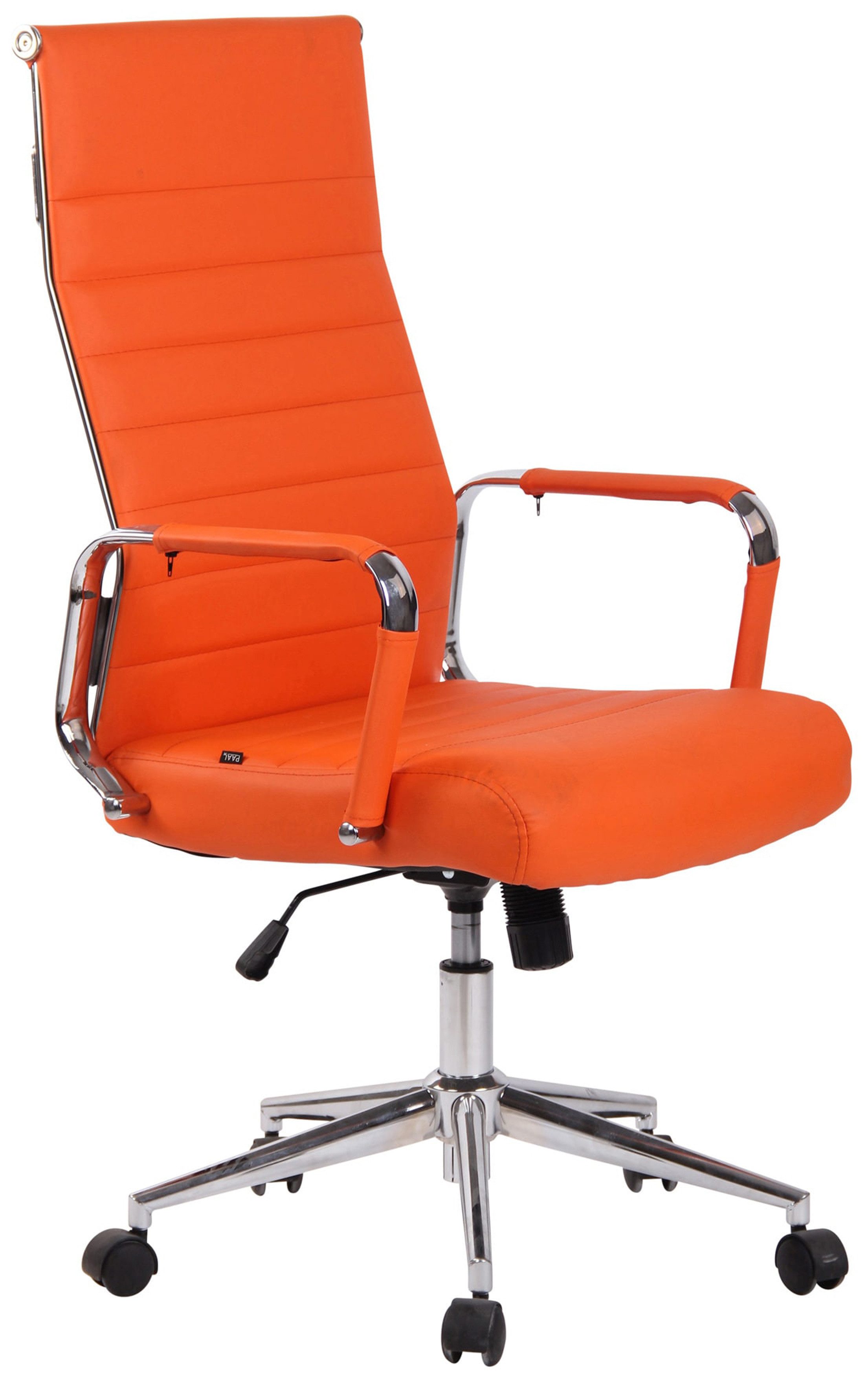 TPFLiving 360 Grad Drehfunktion, Stuhl mit bequemer Sitzfläche: Kunstleder orange