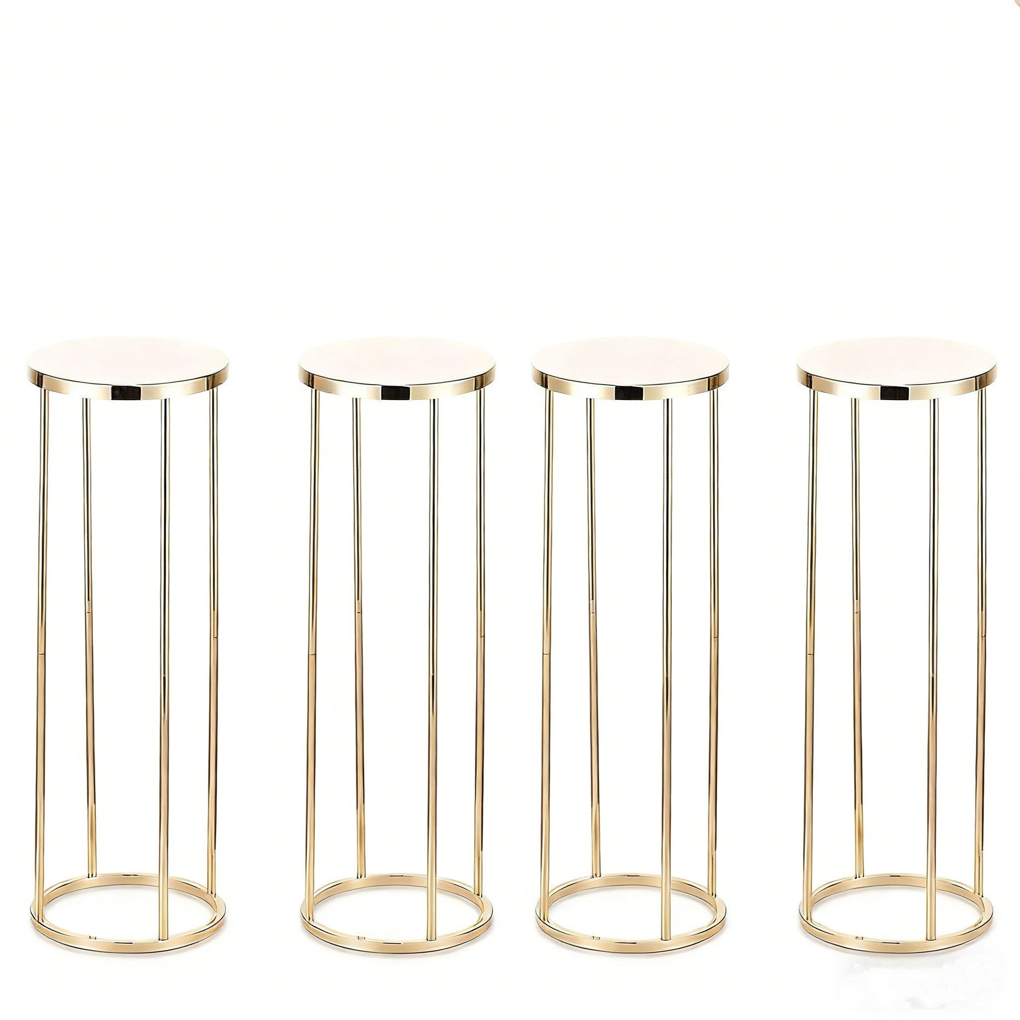 GarveeMore Blumenständer 4pcs Gold Metall Anlage Ständer, Zylinder Pedestal Ständer