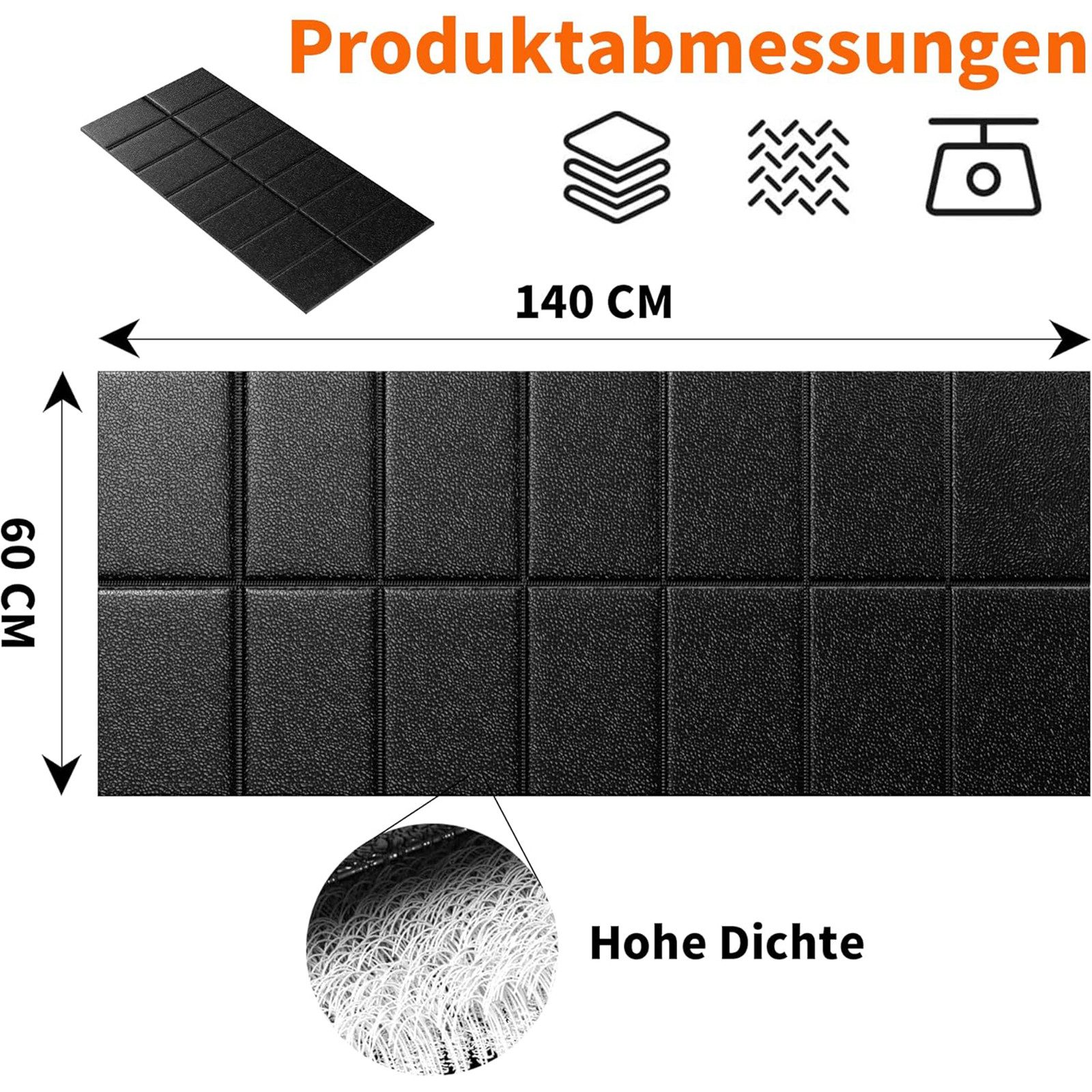 SURFOU Bodenschutzmatte Laufbandmatte 140x60cm,Bodenschutzmatte Laufband,faltbare Unterlage, hochdichte,schalldämmend & stoßdämpfung,für Teppich & Hartböden