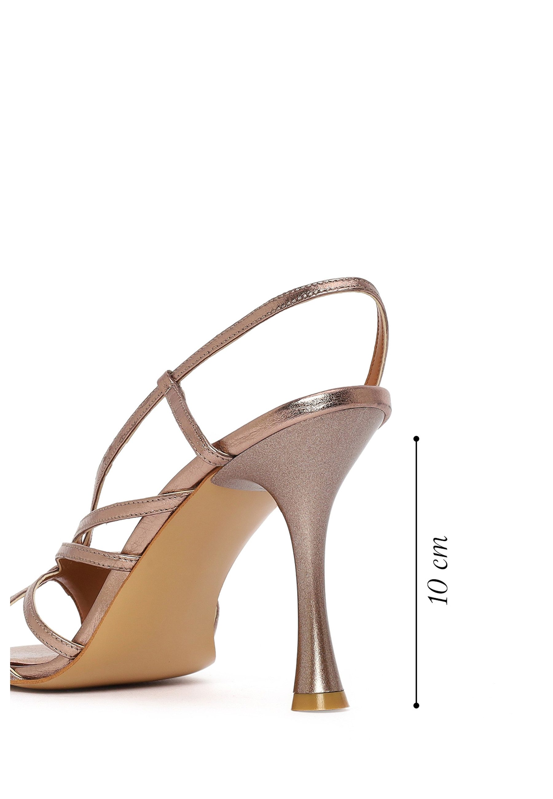 Derimod Sandaletten mit hohem Absatz aus Leder Sandale Echtes Leder, Slingback-Verschluss, 10 cm Absatz