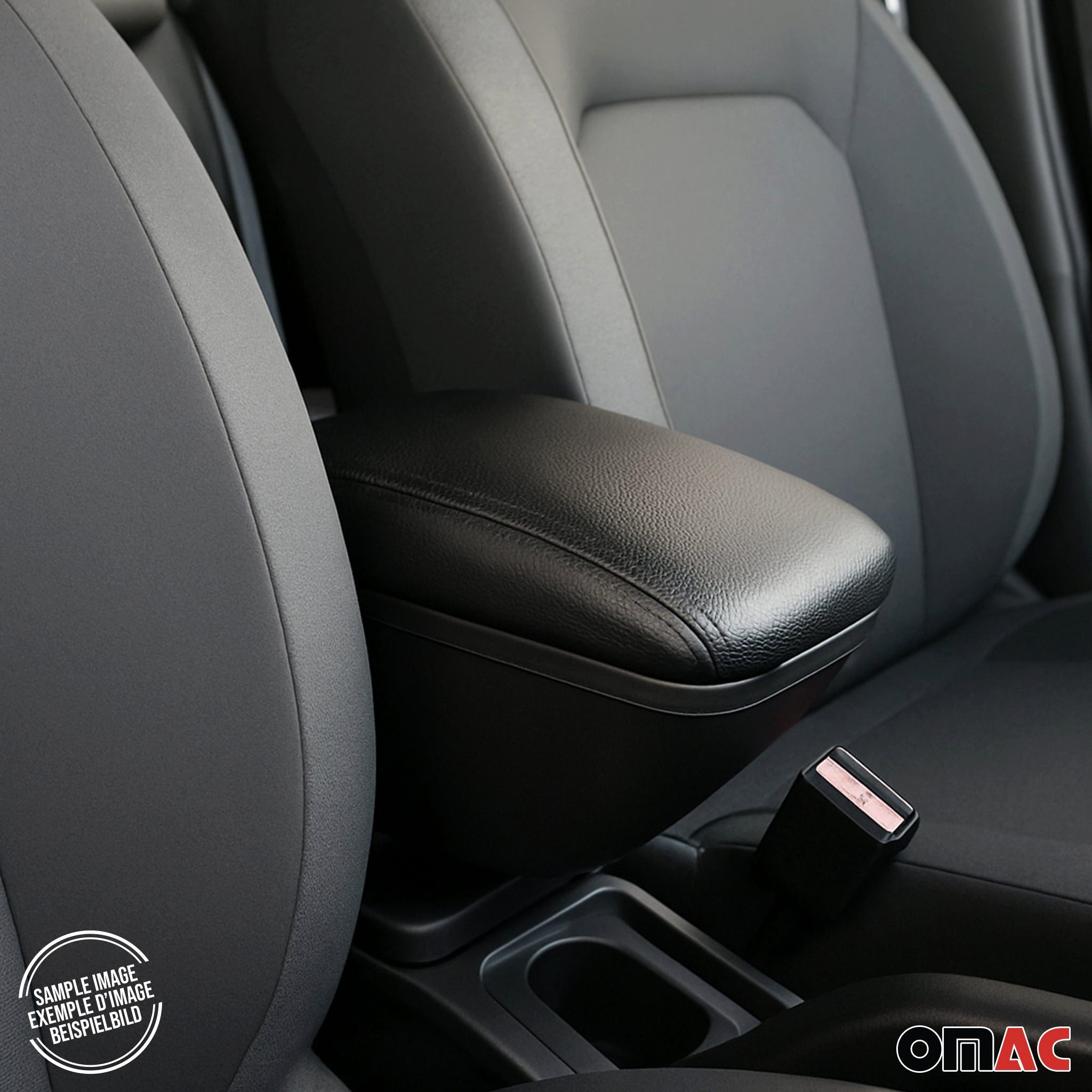 OMAC Armlehne Mittelarmlehne für Fiat 500 500C 2007-2015 mit adapter ABS Schwarz, Langlebig,Multifunktional,Einfache Installation