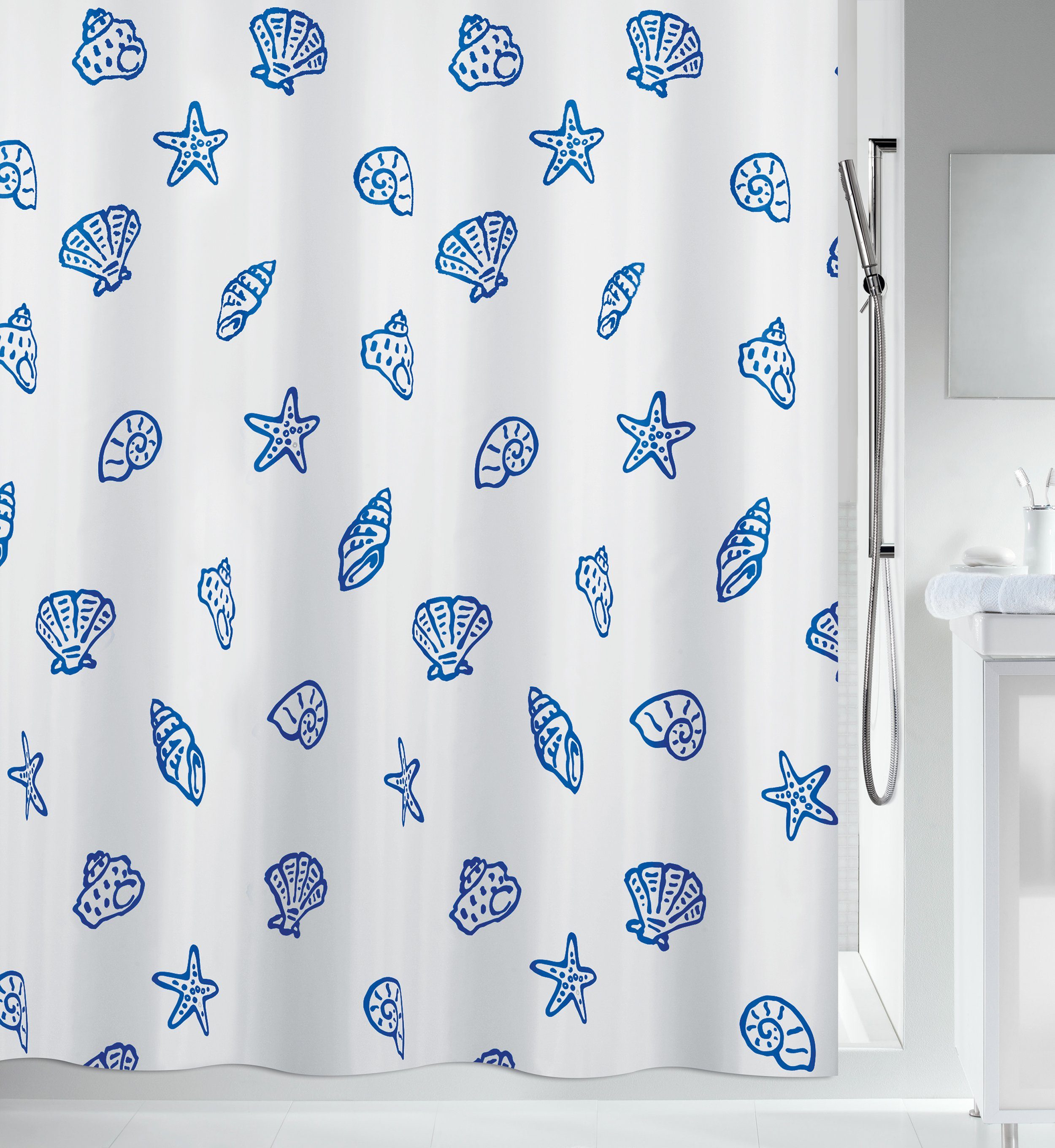 spirella Duschvorhang CONCHA Breite 120 cm, Anti-Schimmel Textil-Duschvorha günstig online kaufen