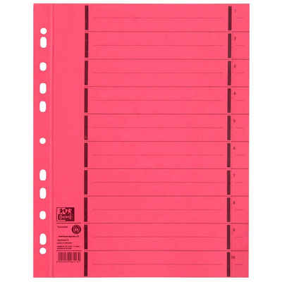 OXFORD Aktenordner 100 Trennblätter 1-10 liniert Kraftkarton A4 rot