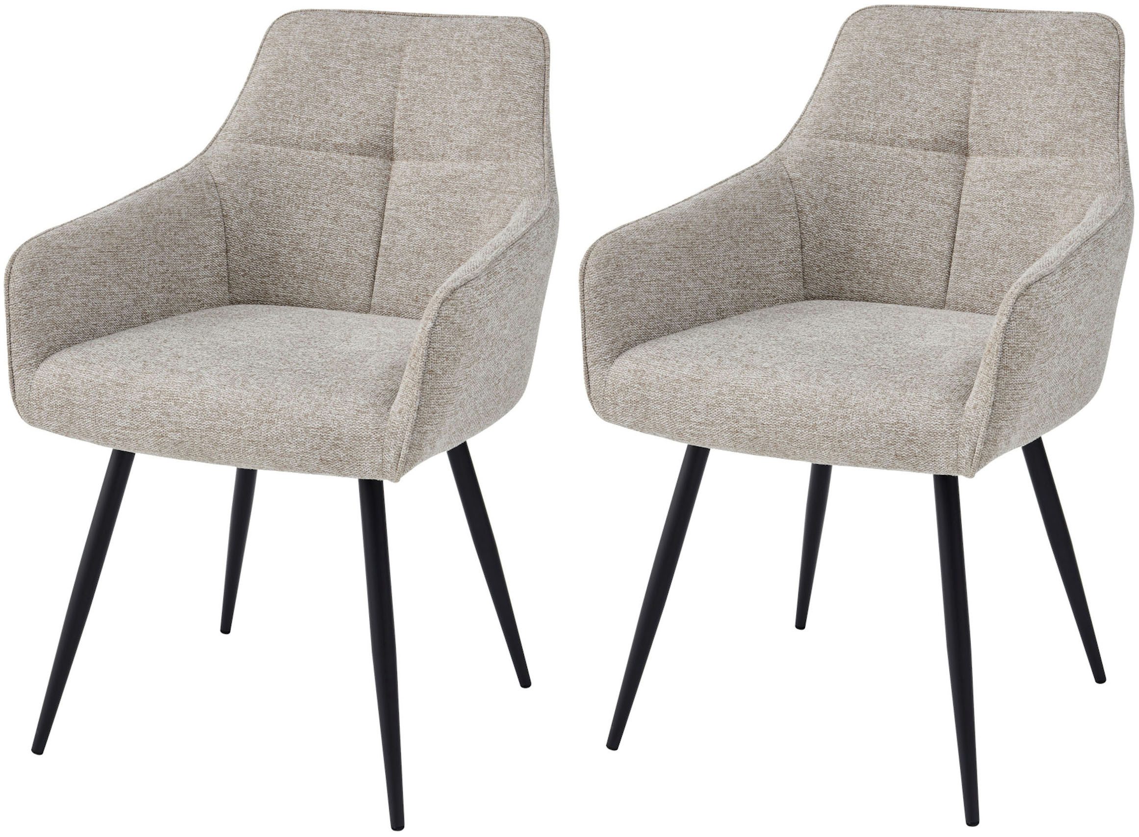 HELA Armlehnstuhl VERONA (Set, 2 St), Sessel, Federkorb, Rundrohrgestell, 4-Fuß, gepolstert, Armlehnen