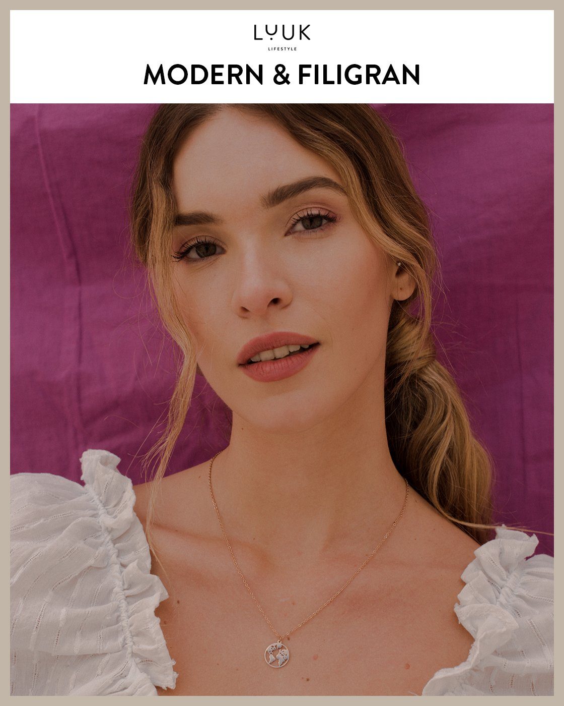 LUUK LIFESTYLE Kette mit Anhänger Weltkarte, günstig online kaufen