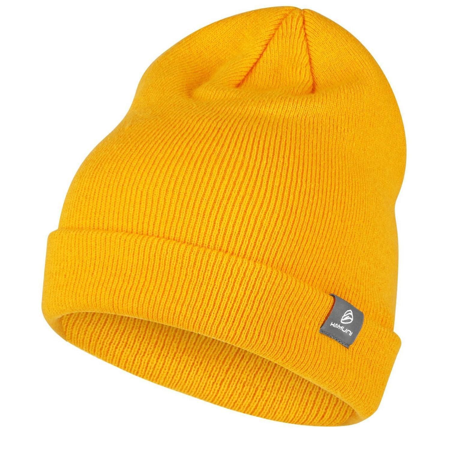 Strickmütze Beanie Strickmütze Herren Damen Unisex Acryl Winter Goldene