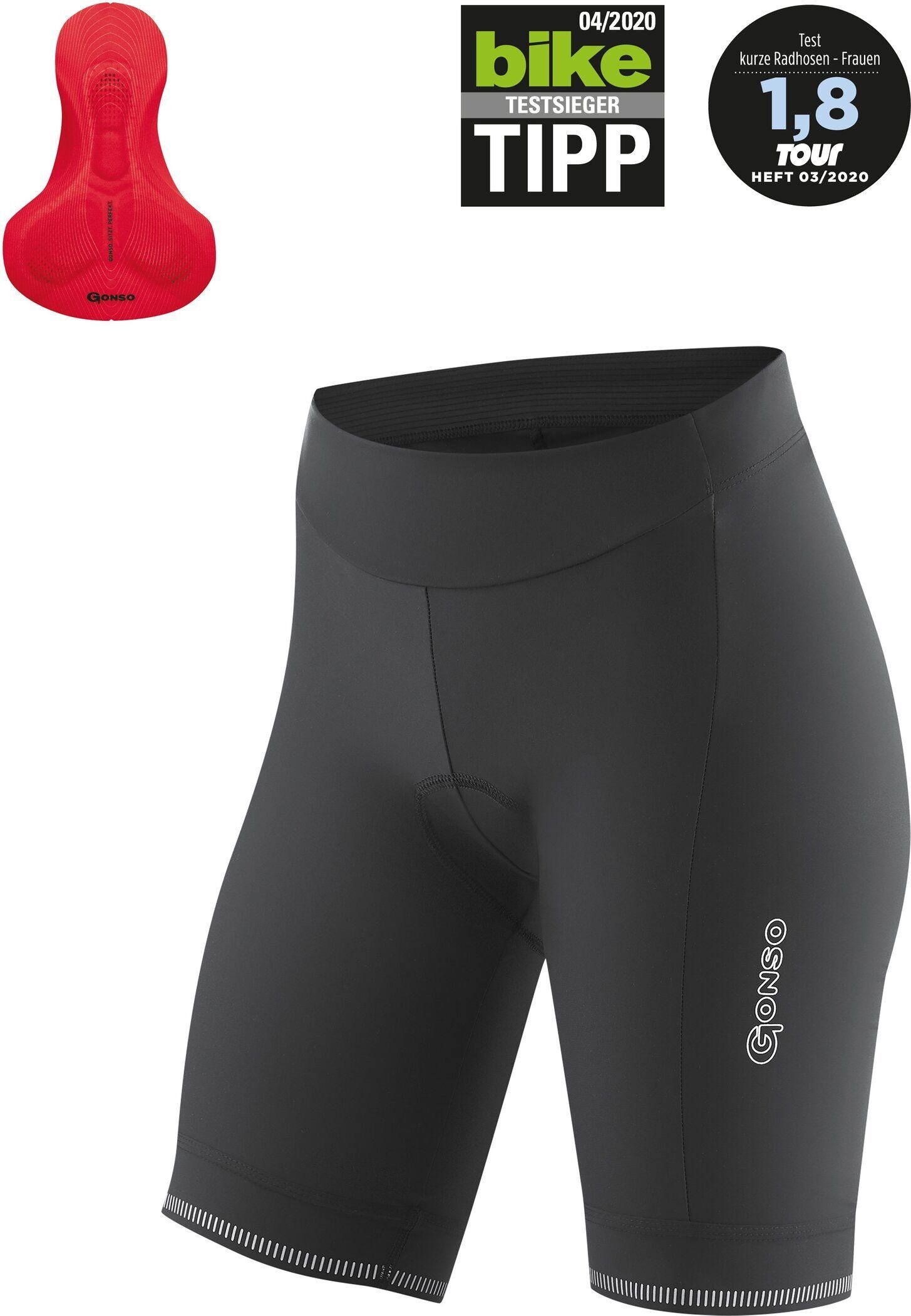 Gonso Shorts (1-tlg) Antirutsch-Silikon-Beingummi Black