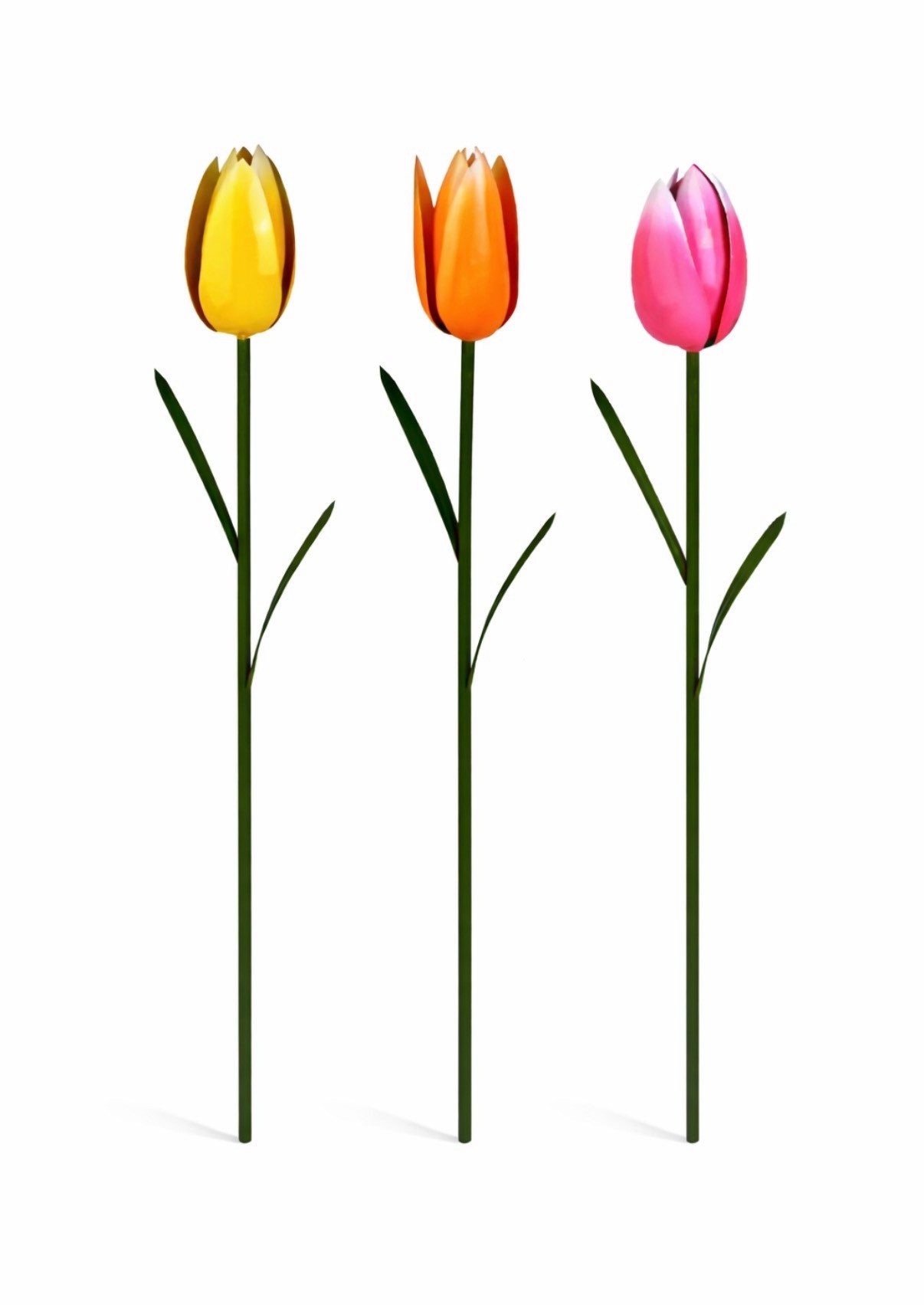 Seyila Home Gartenstecker Tulpen Gartenstecker aus Metall 3er Set – Deko Blumenstecker