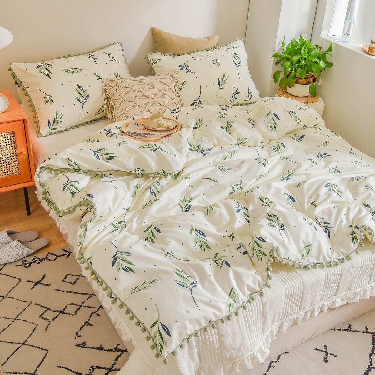 BYSURE Bettwäsche Blumen Muster, Bunt Microfaser Bettbezug, Polyester, 3 te günstig online kaufen