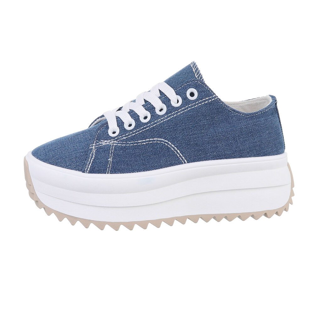 Ital-Design Damen Low-Top Freizeit Sneaker (85960117) Flach Sneakers Low in Blau