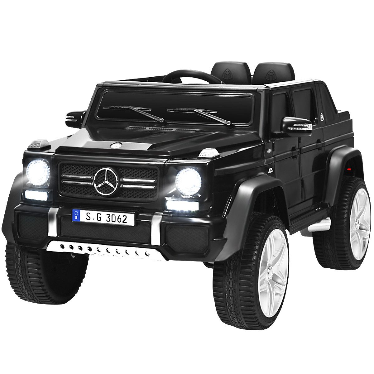 COSTWAY Elektro-Kinderauto Mercedes Benz, mit Musik & LED, 2,5-5,5km/h