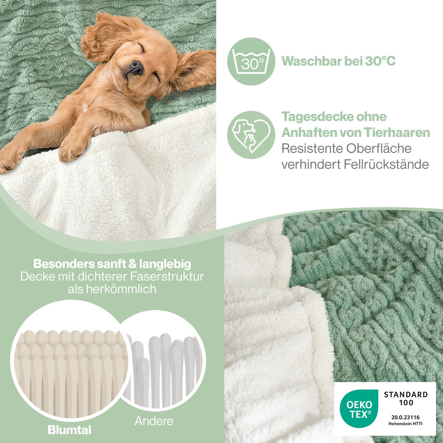 Wohndecke Oeko-TEX zertifizierte waschbare Wohn- & günstig online kaufen