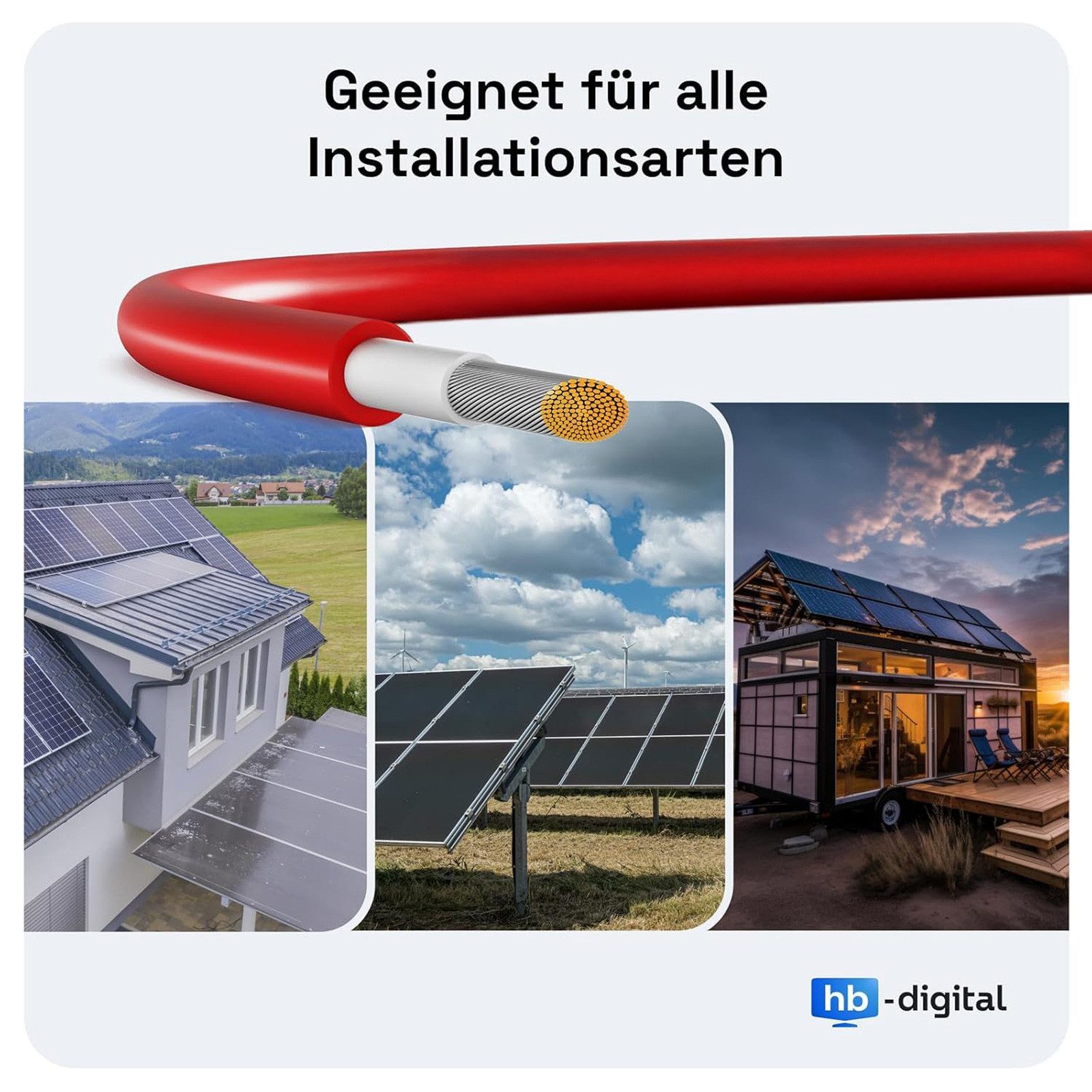 HB-DIGITAL Solarkabel 6mm2 Solarleitung H1Z2Z2-K Photovoltaik PV Kabel Solarkabel, Solarstecker, (5000 cm), TÜV Rheinland zertifizierte PV Kabel – Bild 5 von 5