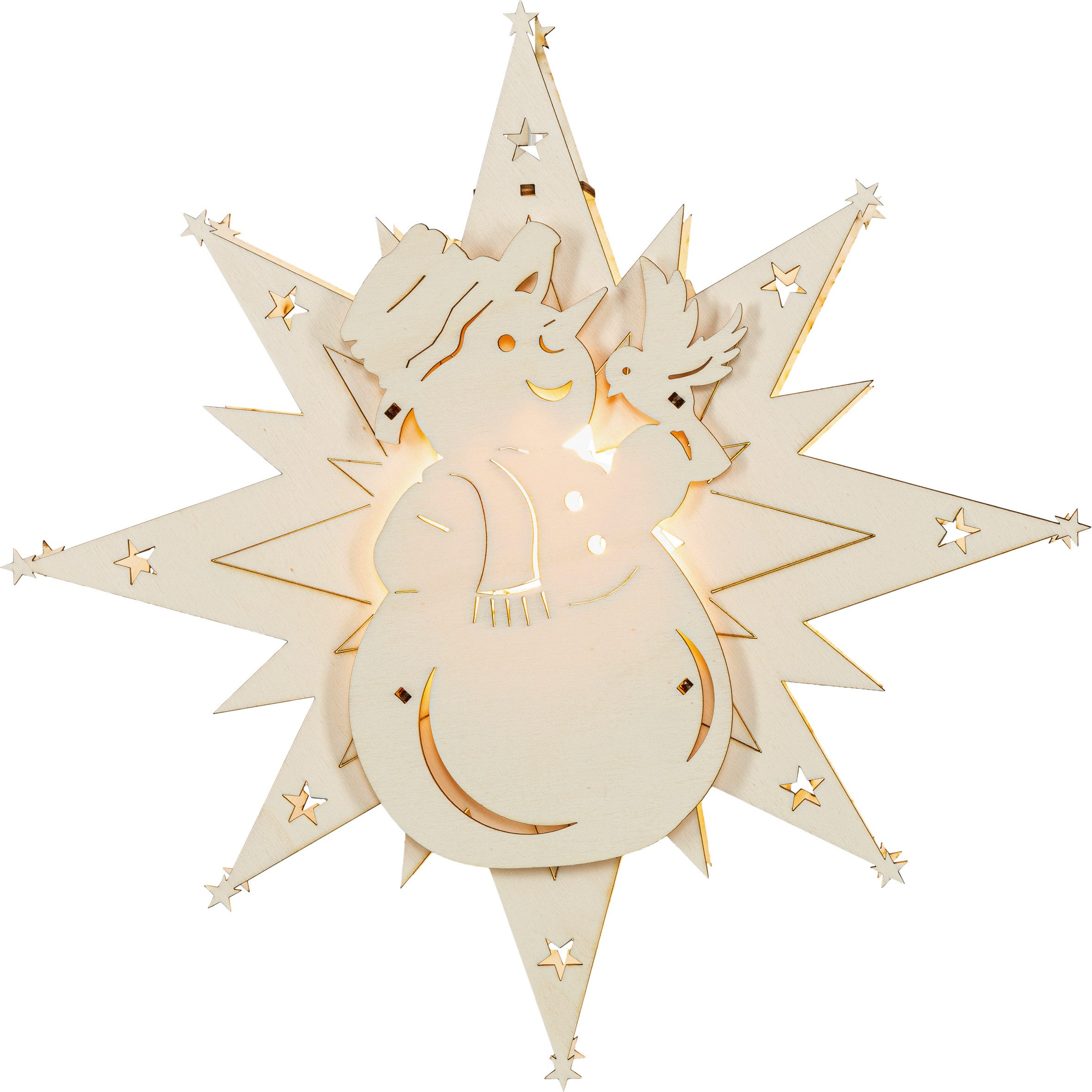 SAICO Original LED Fensterbild Schneemann, inkl. LED-Leuchtmittel, warmweiß, LED wechselbar, BxHxT: 30x32,5x4,5 cm