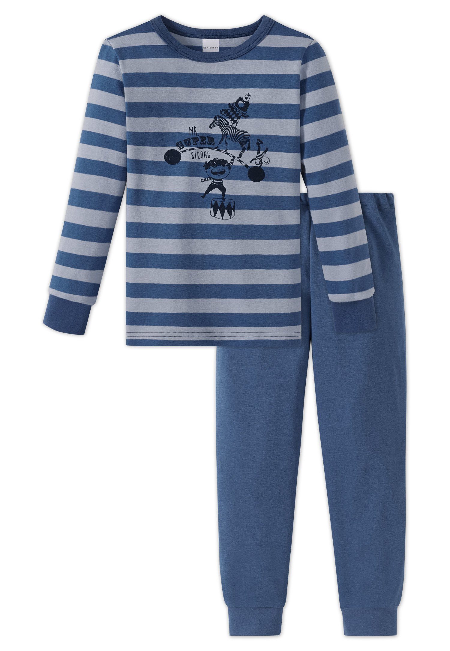 Wäsche/Bademode Nachtwäsche Schiesser Pyjama Zirkus Strong Boy (Set, Set) Jungen Schlafanzug lang, Interlock, 100% Baumwolle
