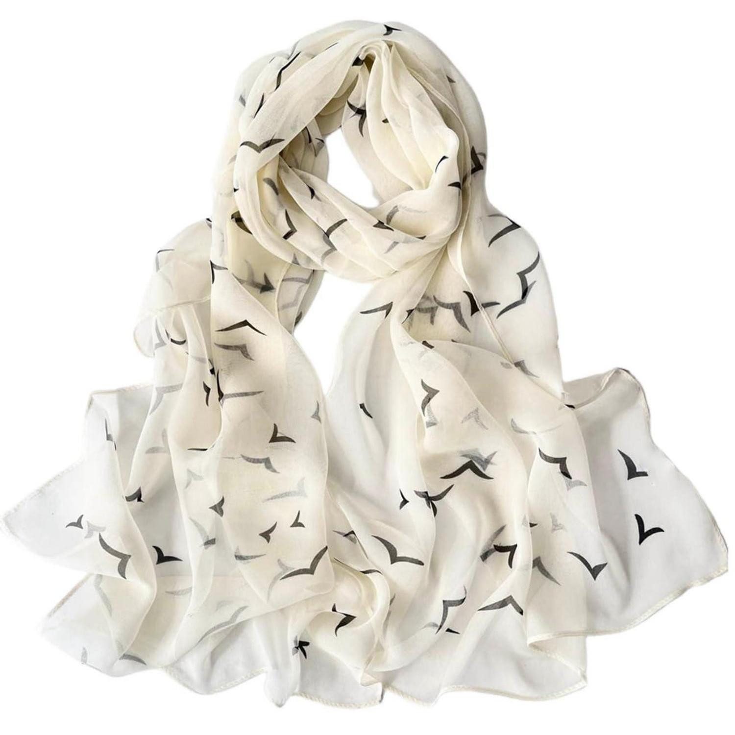 LuxusKollektion Halstuch Chiffon Schal Damen 160x50 cm leicht elegant, (1-St)