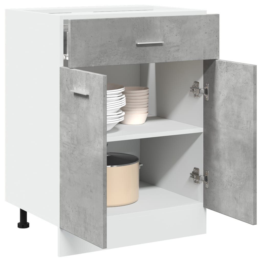 vidaXL Unterschrank Schubunterschrank Küchenschrank Betongrau 60x46x81,5 günstig online kaufen