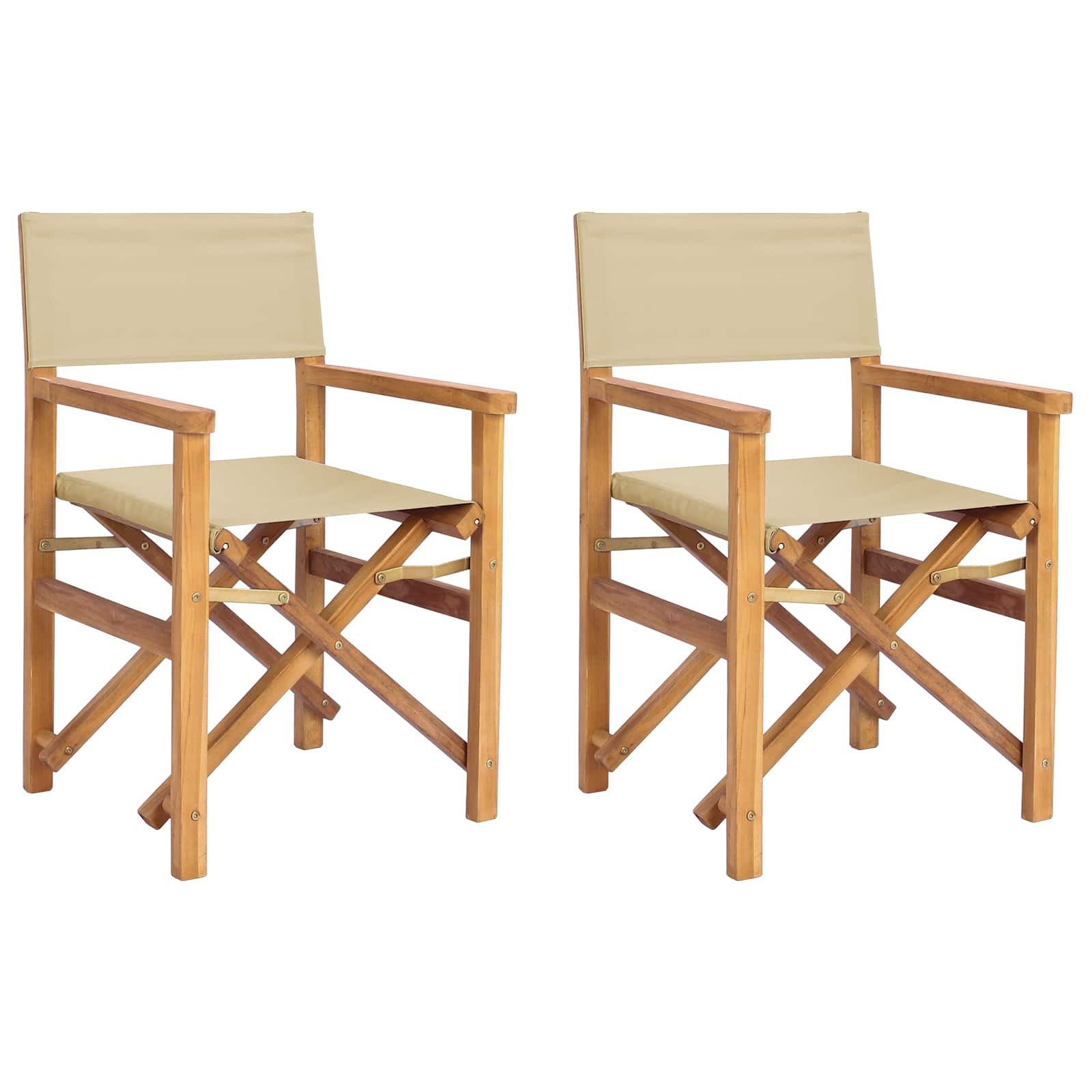 vidaXL Gartenstuhl Esszimmerstuhl Braun und Beige 56 x 54 x 87 cm Massivholz (1 St)