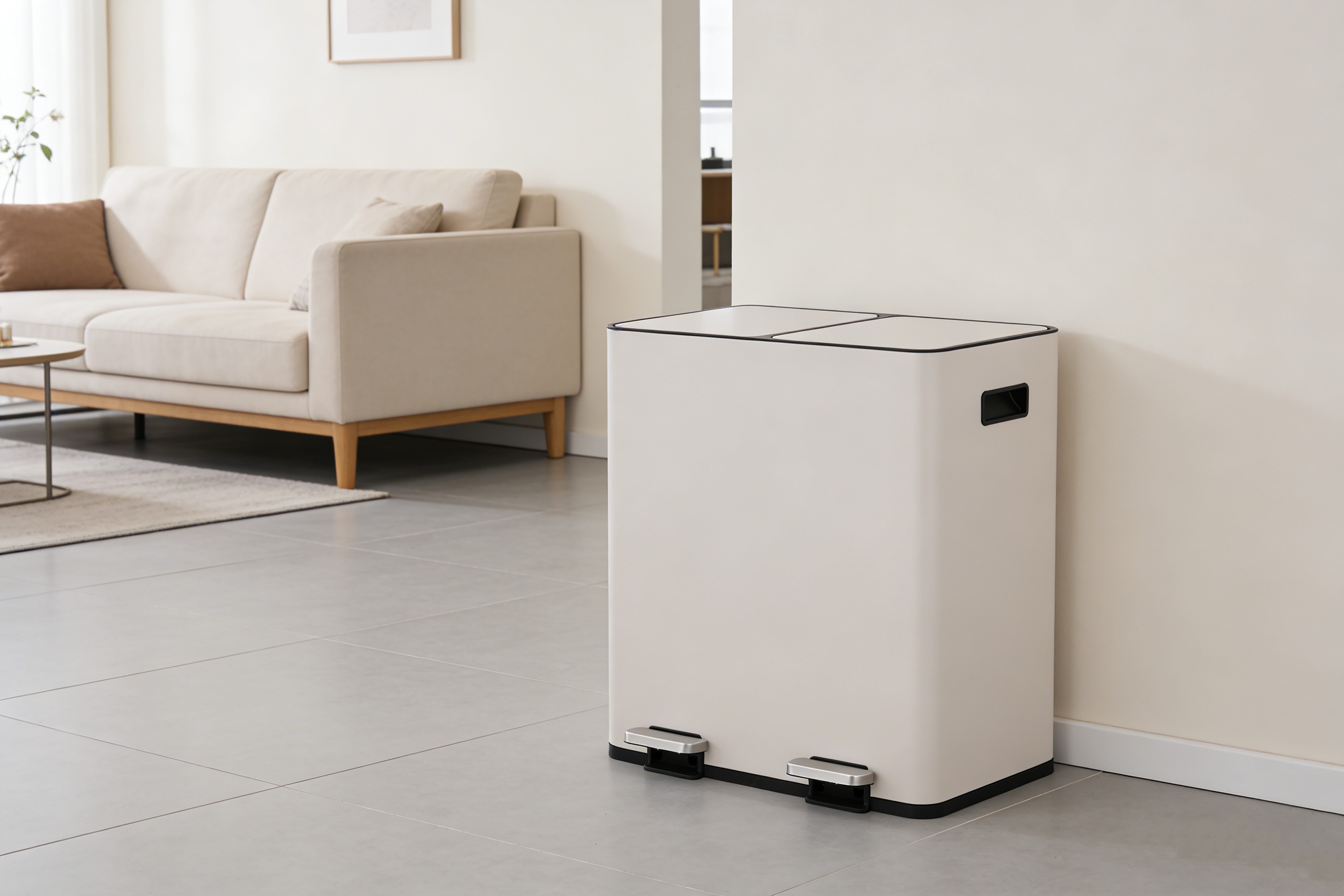 OTTO home Mülleimer Garrin, Soft Close, m. 2 Fächern, Fassungsvermögen 2x15 L bzw. 2x30 L, Mülltrennsystem mit 2 separaten Innenbehältern und Fußtrittpedalen