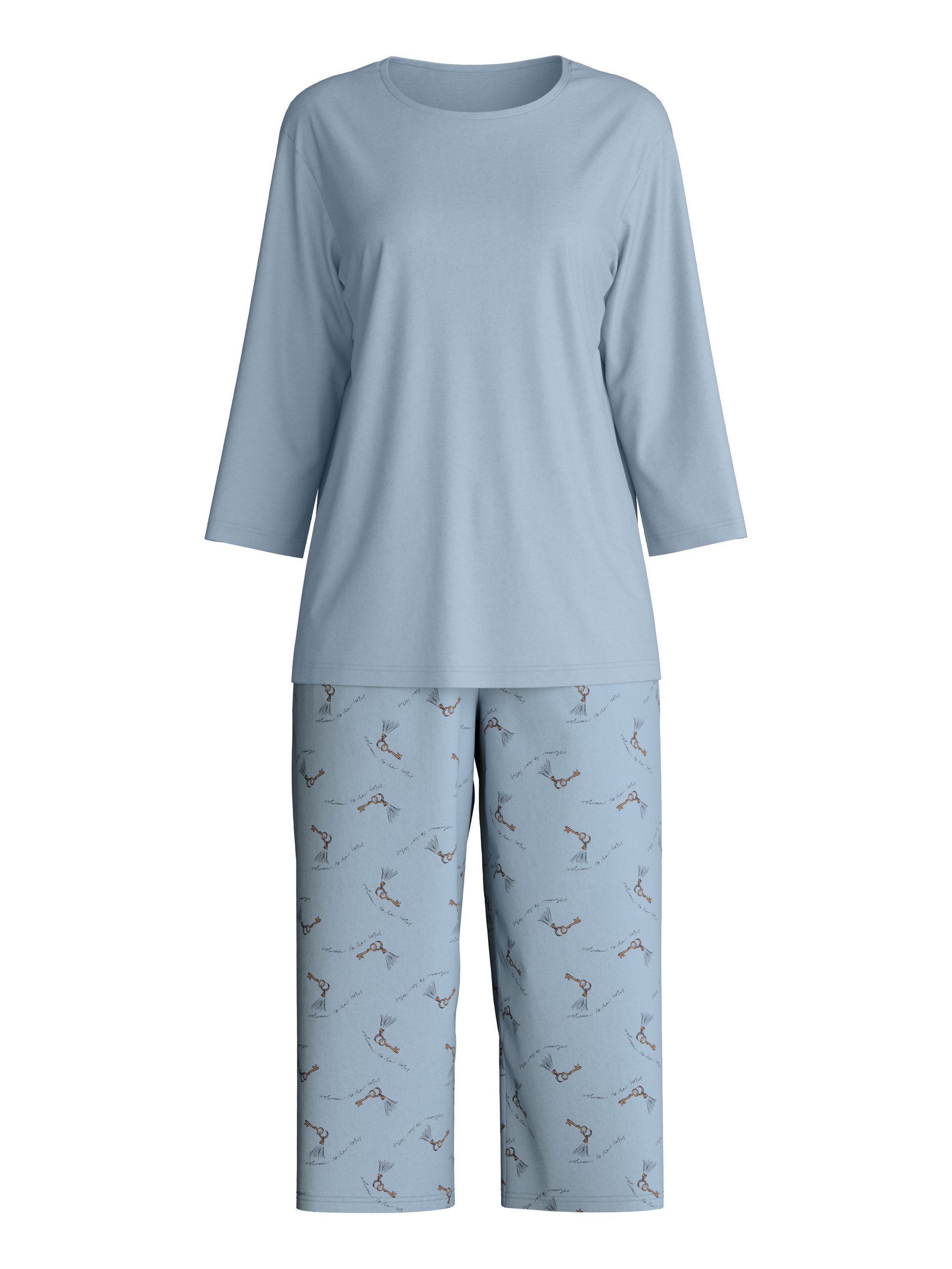 CALIDA Capri-Pyjama Hotel Nights Damen (2 tlg) mit Capri-Hose, weich, komfortabel
