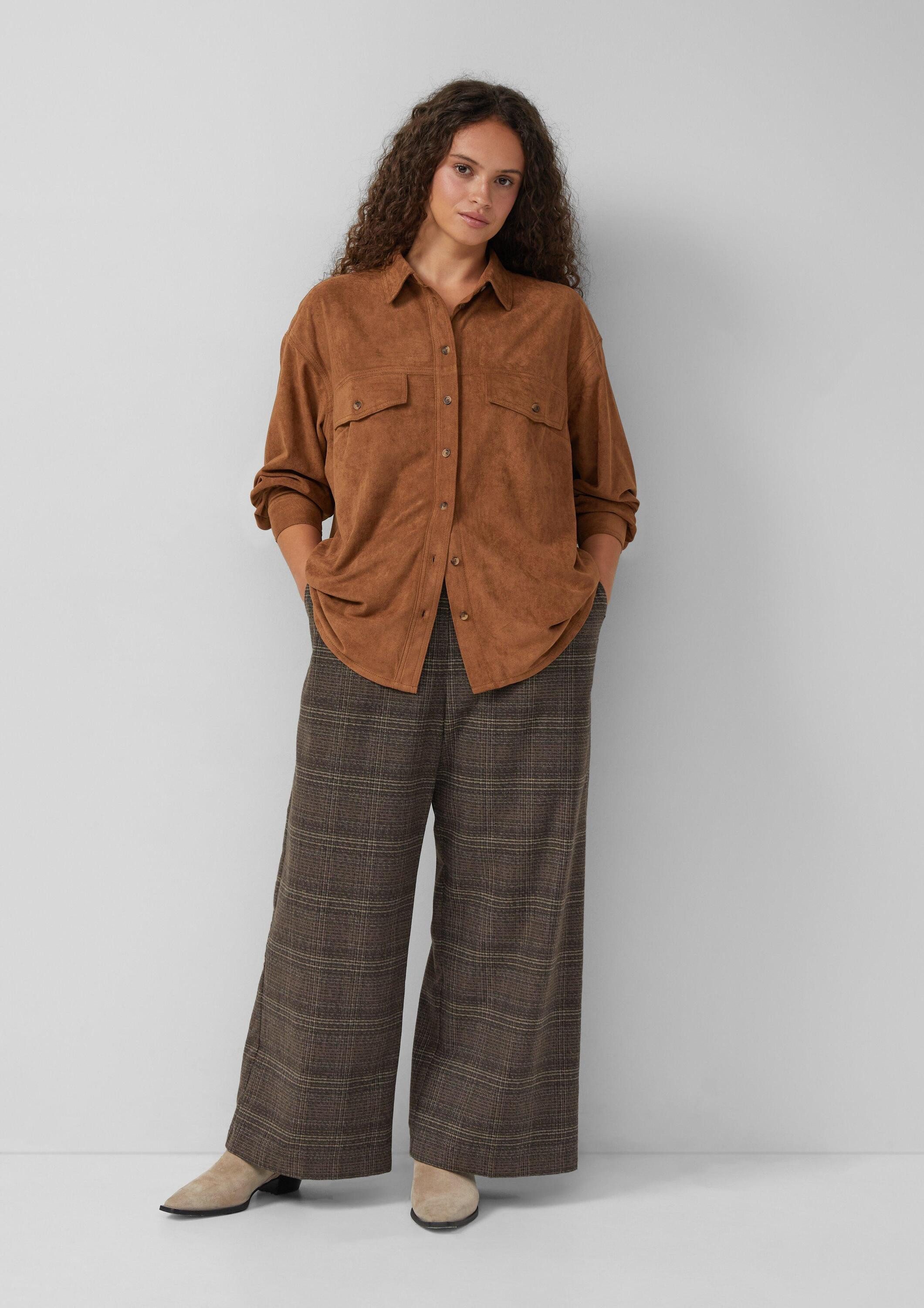 QS Chinos Hose Karohose günstig online kaufen