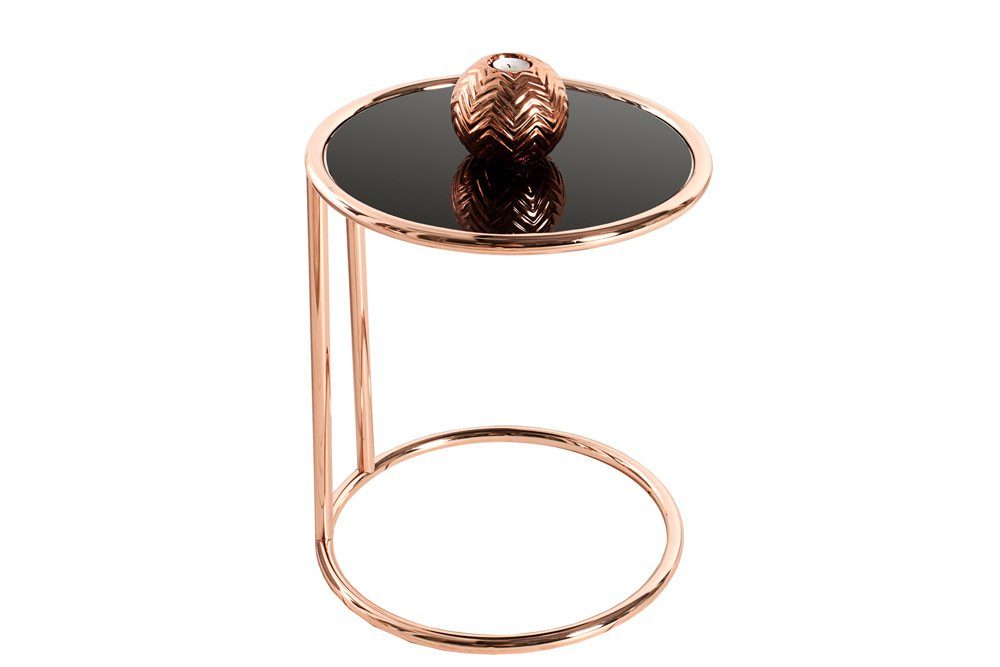 riess-ambiente Beistelltisch ART DECO Ø40cm kupfer / schwarz (Einzelartikel, 1-St), Wohnzimmer · Glas-Platte · Metall-Gestell · rund · Modern Design. € 49,95