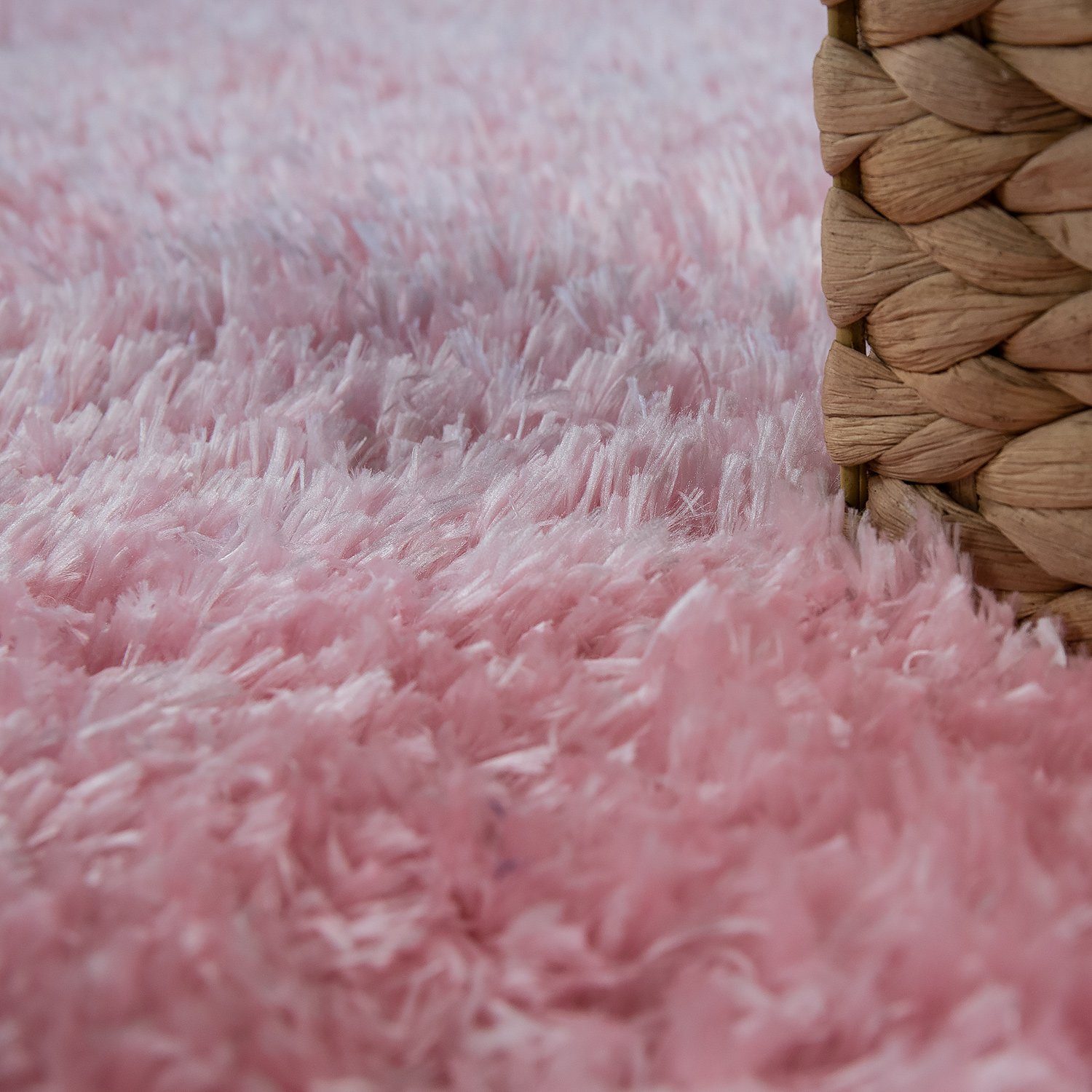 410, flauschig, rosa weich Bamba 45 waschbar Hochflor-Teppich rechteckig, mm, Flokati Optik, Höhe: Paco Home, &