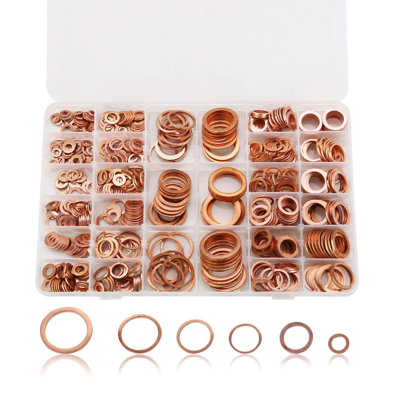 Youyijia Dichtring 568 Stücke Kupferringe Dichtringe Sortiment Set