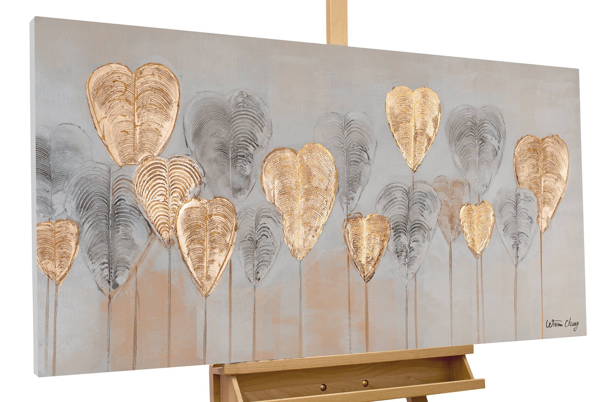 KUNSTLOFT Gemälde Forest of Senses 120x60 cm, Leinwandbild 100% HANDGEMALT Wandbild Wohnzimmer