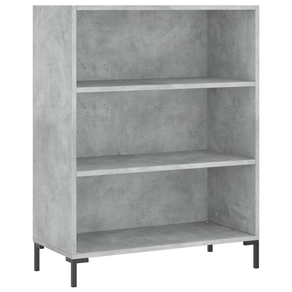 furnicato Bücherregal Betongrau 69,5 x 32,5 x 90 cm aus Holzwerkstoff und, 1-tlg.