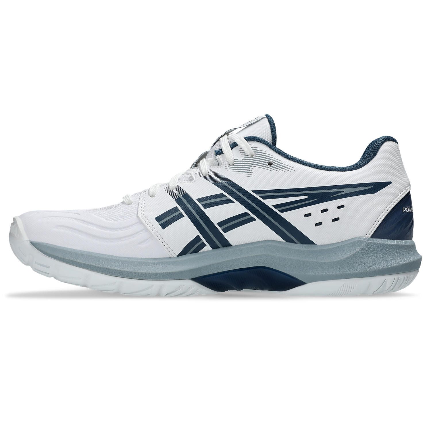 Asics POWERBREAK FF - Herren Hallenschuh - White/Vintage Indigo Handballschuh – Bild 4 von 5