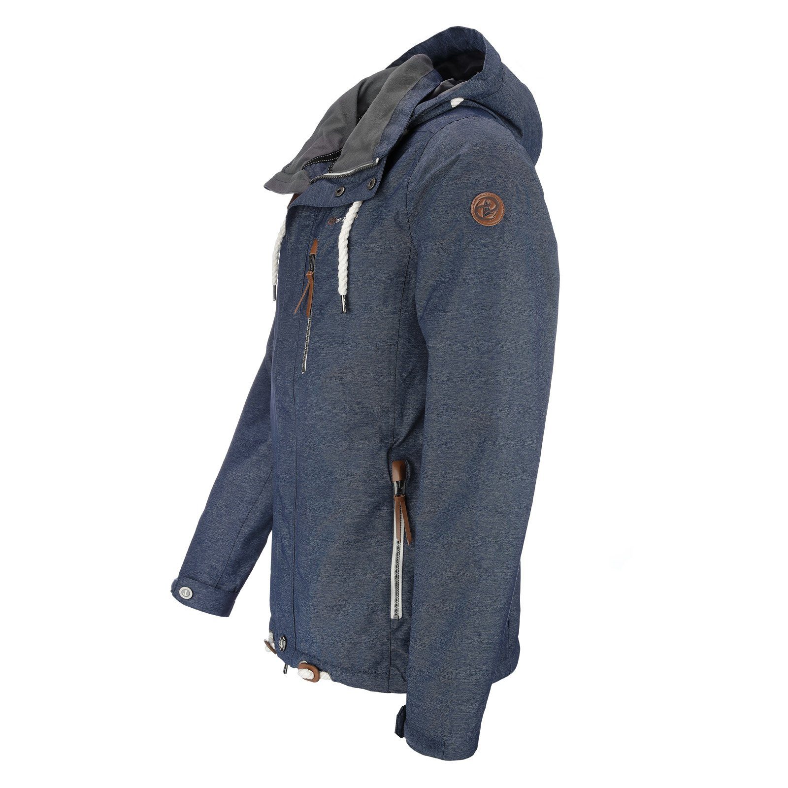 Dry Fashion Funktionsjacke Herren Jacke Husum Meliert - Verstellbare Kapuze Wasserdicht Winddicht