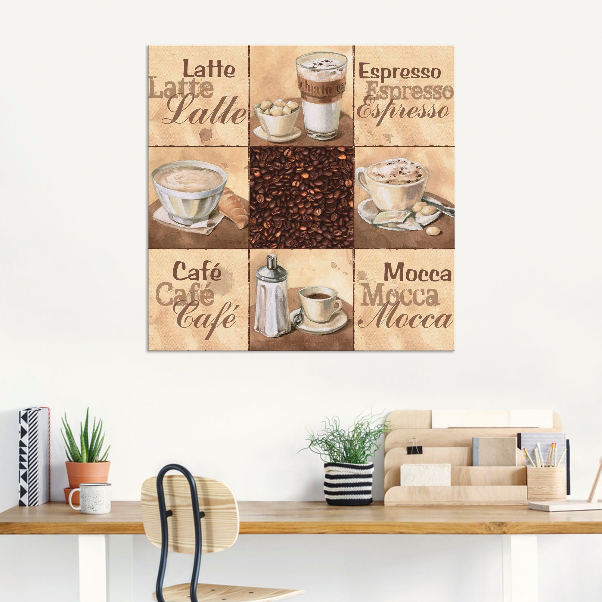 Artland Wandbild Kaffee Collage II, Getränke (1 St), als Alubild, Leinwandbild in verschied. Größen