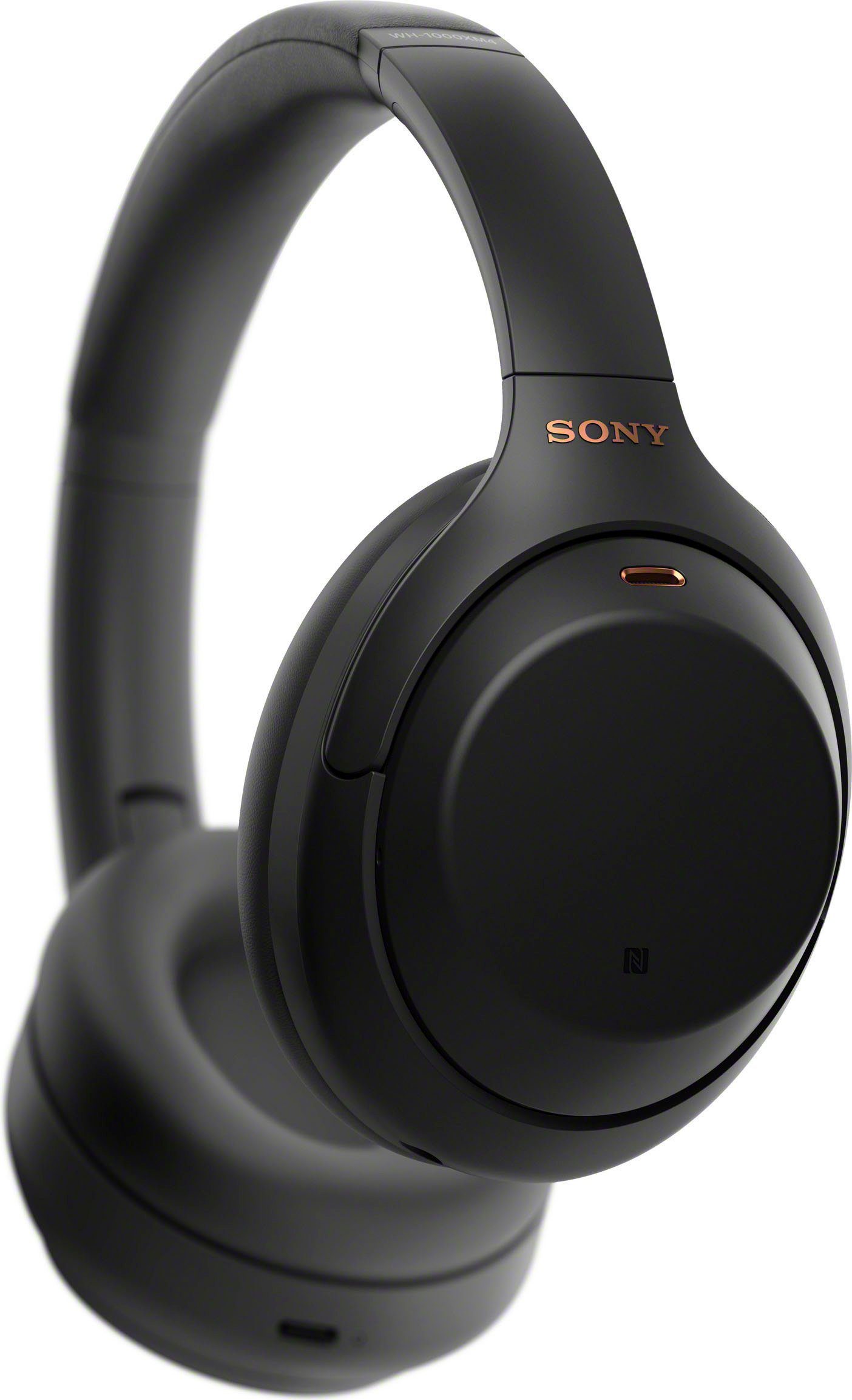 kabelloser (Noise-Cancelling, Sensor, schwarz Schnellladefunktion) Touch Over-Ear-Kopfhörer Sony One-Touch WH-1000XM4 NFC, Verbindung NFC, via Bluetooth,