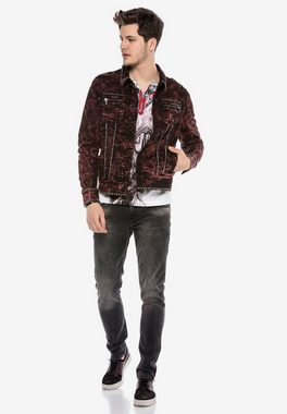 Cipo & Baxx Jeansjacke mit tollem Allover-Print