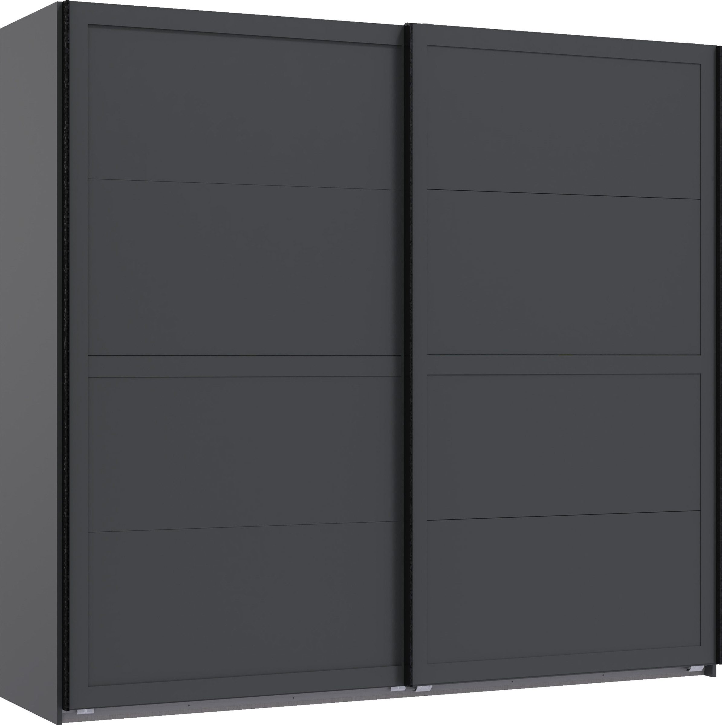 freiraum Schwebetürenschrank Chalet 2 Böden, 2 Stangen, Graphit - 180x208x65cm (BxHxT)